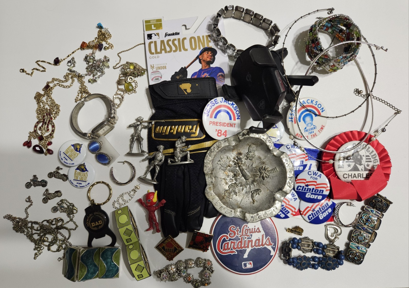 HUGE JUNK DRAWER Trinket Lot Vintage Knick Knacks Jewelry Pins Figures Etc.