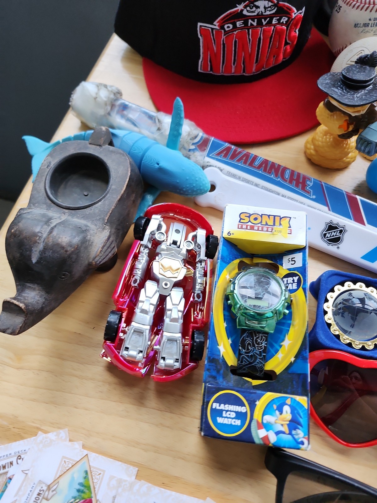Junk Drawer Lot Sport Ball Watch Toys Hat Card Hockey Sticks Collection Colorado