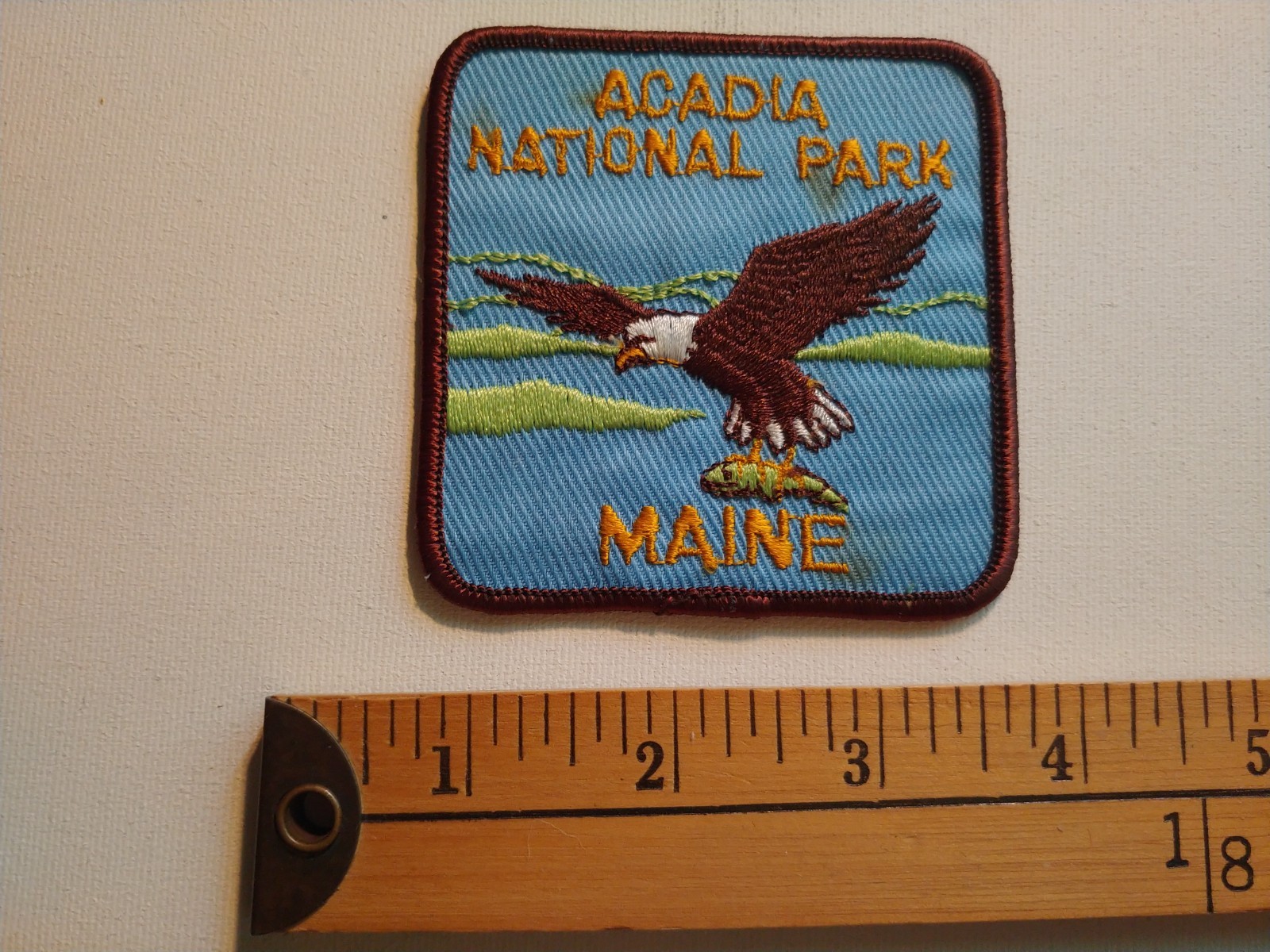 * 1 vintage acadia national park maine state usa eagle PATCH CREST BADGE *