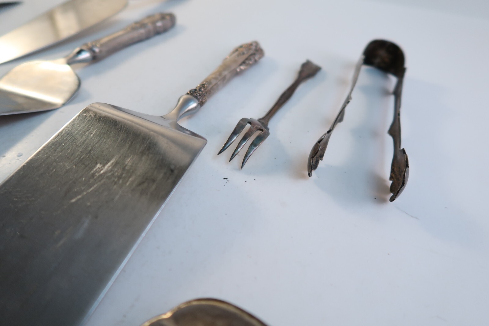 Lot Collection of Mixed Vintage Flatware Serving Dishes Sheffield Wallace Rogers