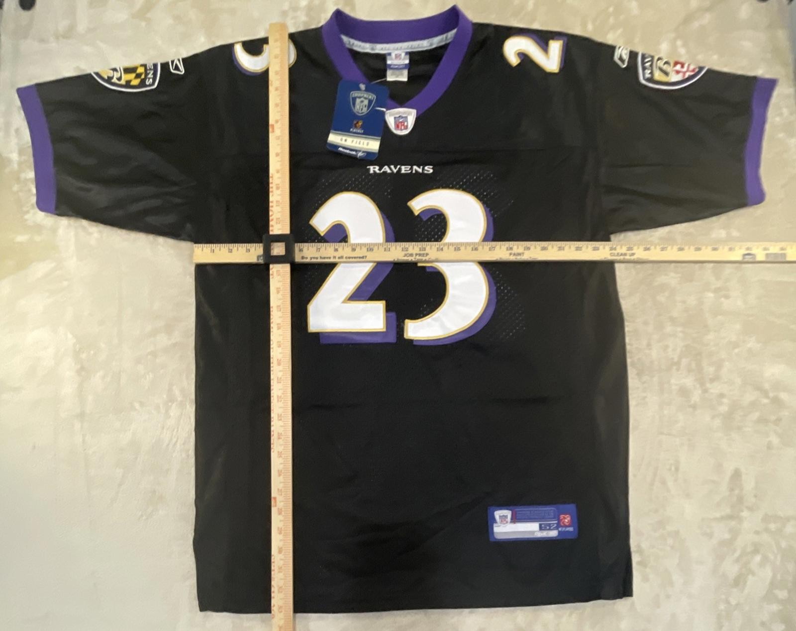 Vintage Reebok NFL Black Baltimore Ravens Jersey Willis McGahee #23 Sz 52 NWT
