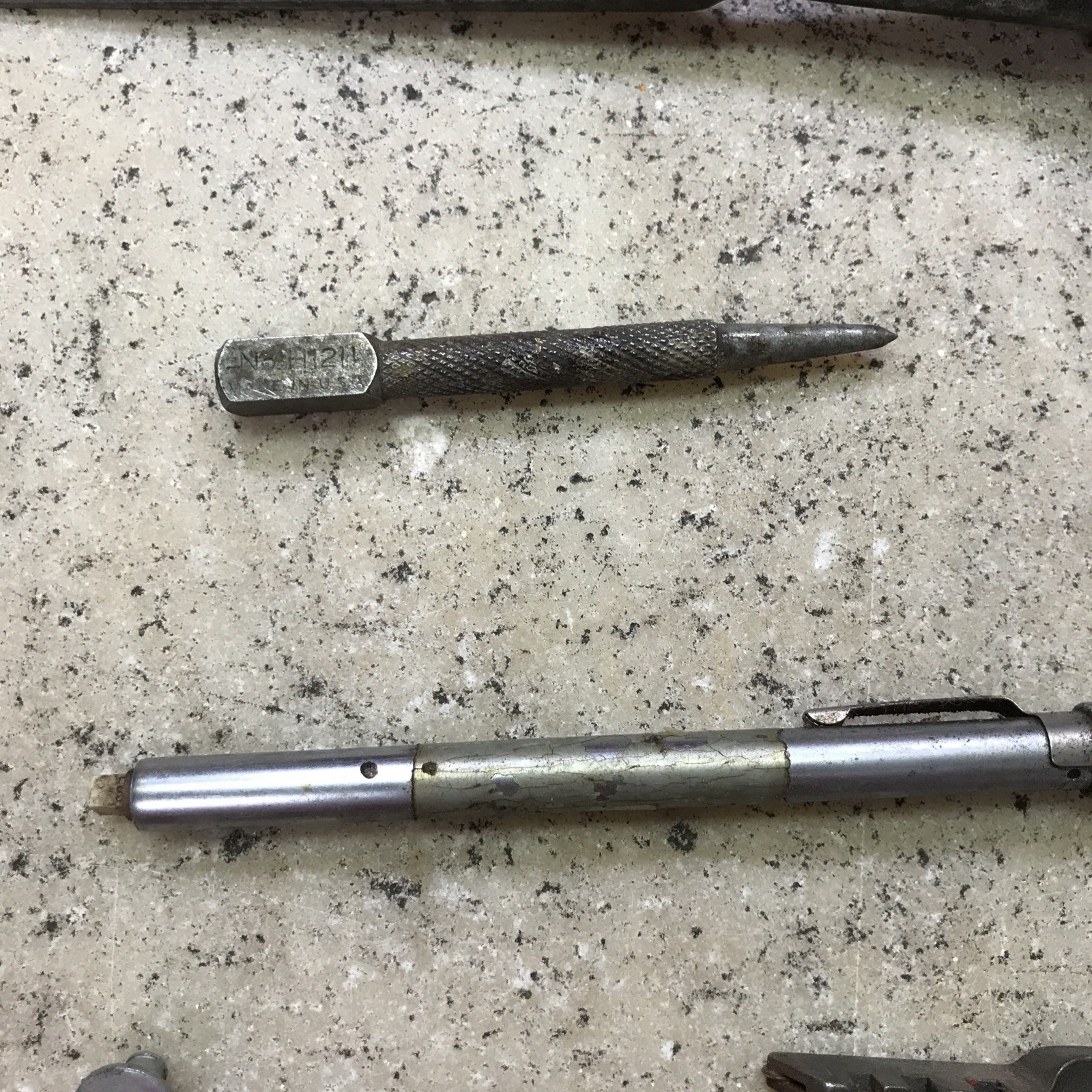 Vintage Junk Drawer Tool Lot – Tools Punch Chisel Wrenches Plastic Case – Metal