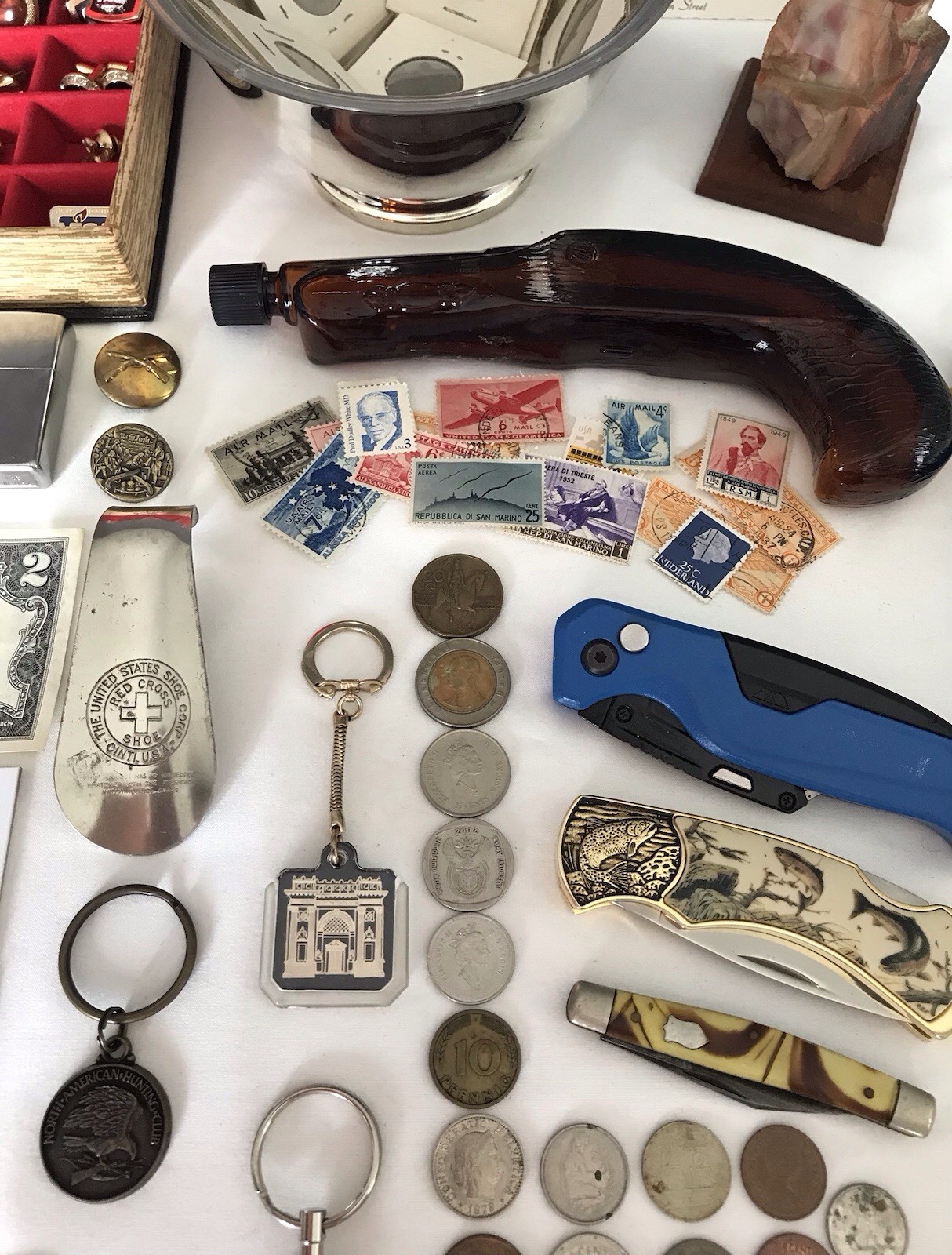 VTG/Antique Estate/Auction ~ Coins/Sterling/Knives/Jewelry/Lighters/Stamps 150+