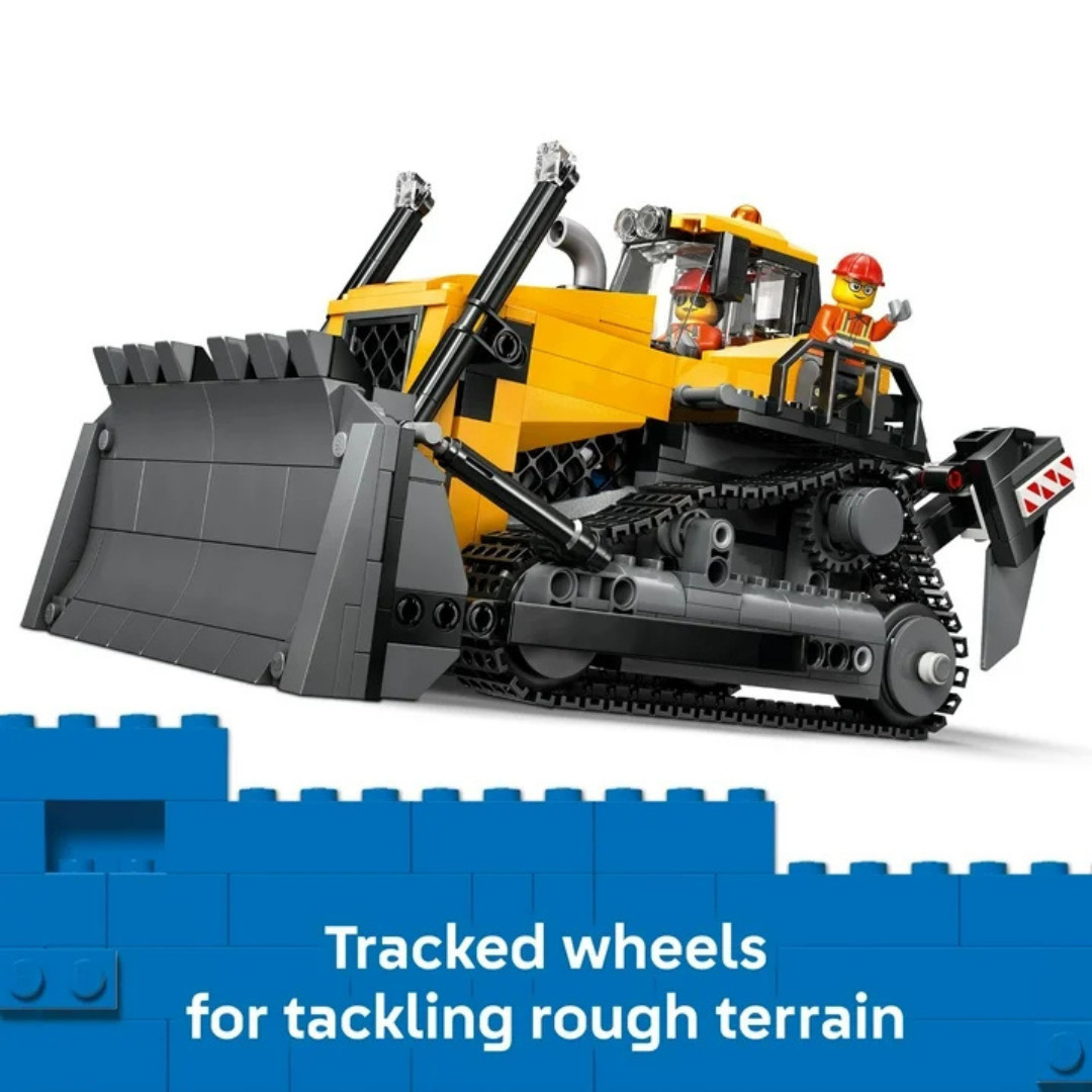 LEGO City Yellow Bulldozer Construction Site Building Toy for Kids 60466