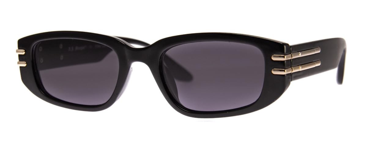 A.J. Morgan Rectangular Sunglasses – Black Metal Frame, 52mm