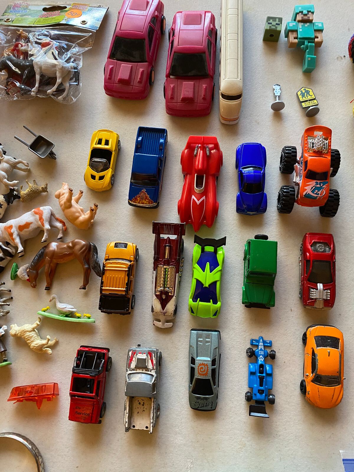 Huge Junk Drawer Toy Games Car Tractors Semi Blocks Figures NFL Stuff Lot Bundle