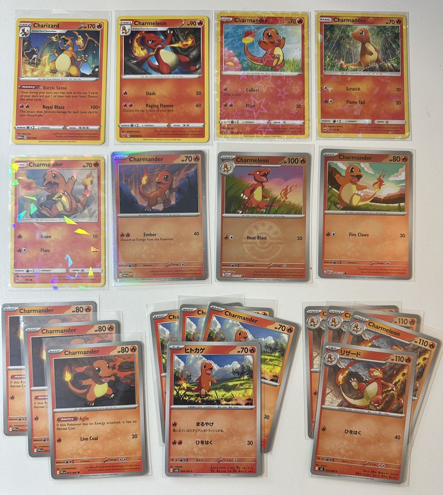 Pokémon big Charmander/Charmeleon Lot LP-NM x1 Charizard