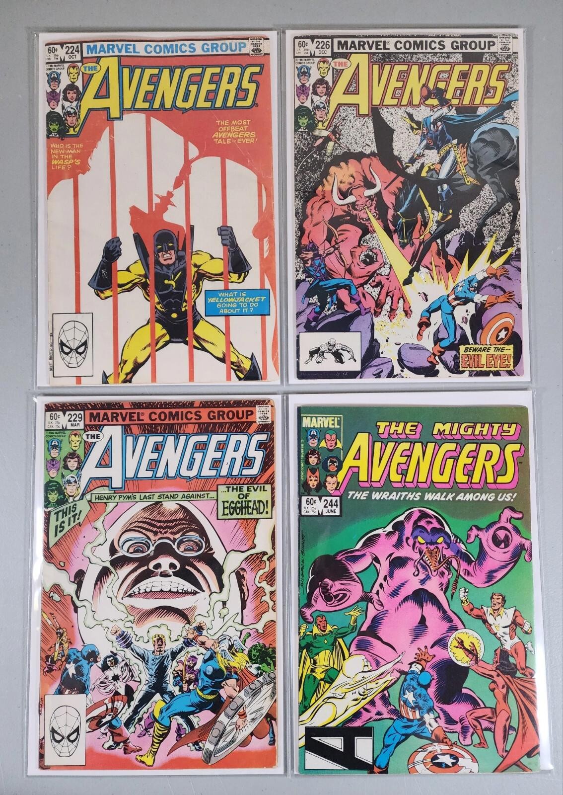 AVENGERS Vol 1 224 226 229 244 See Description Marvel 1982 lot 4