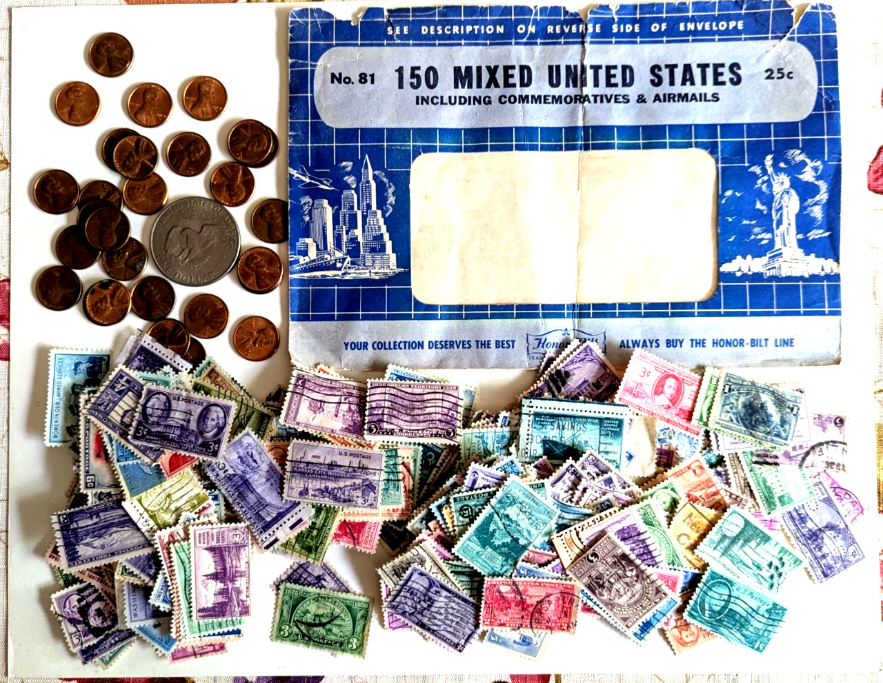 Junk Drawer Lot, US Coins And Stamps.