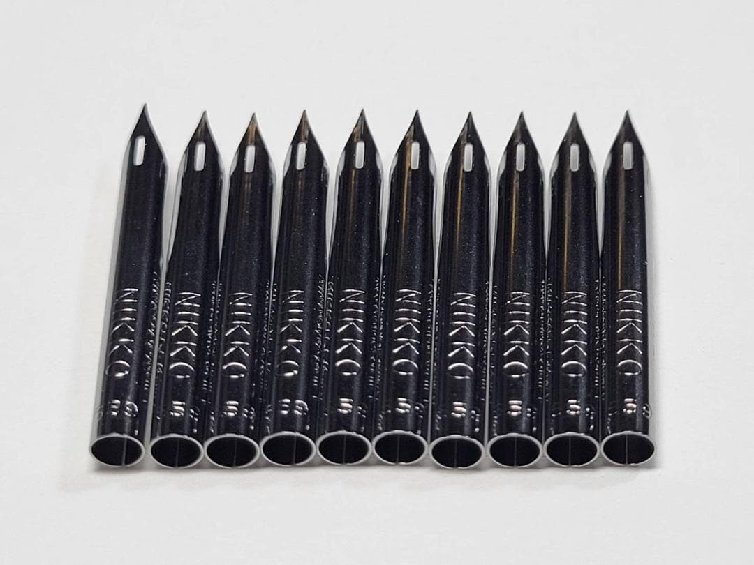 1.Replacement pen nibs [Nikko Maru Pen No. 659] Chrome, set of 10, zipper bag