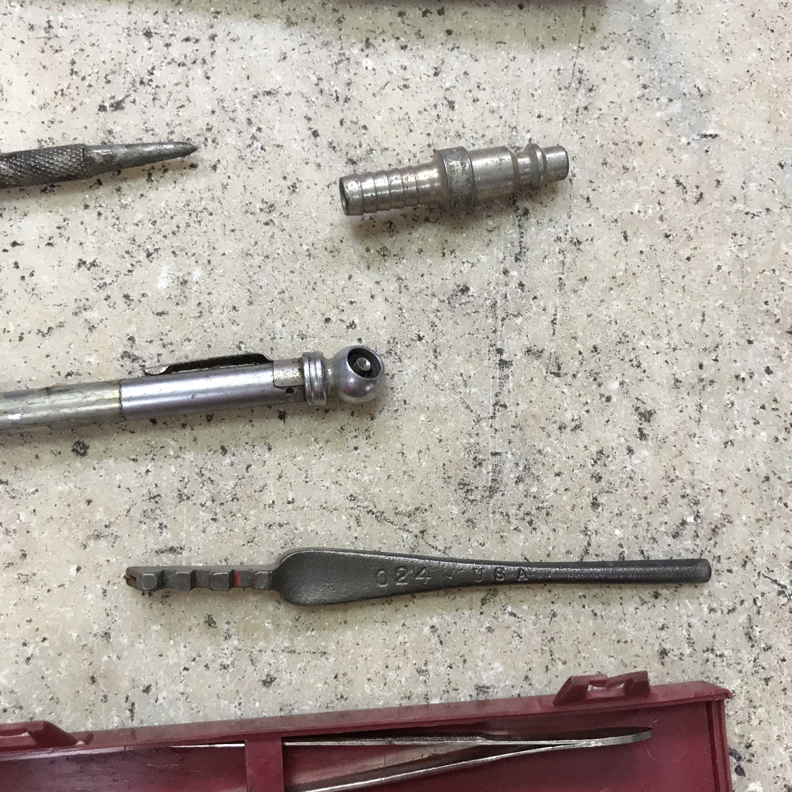 Vintage Junk Drawer Tool Lot – Tools Punch Chisel Wrenches Plastic Case – Metal