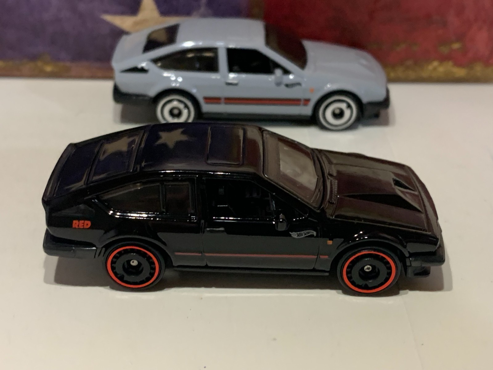 HOT WHEELS ALFA ROMEO GTV6 3.0 X2. 2024 RED EDITION BLACK & LITE GRAY