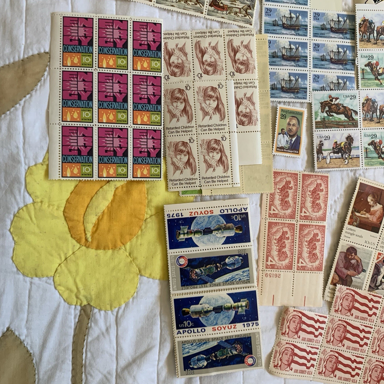 Vintage Pop Art Western Historical Floral Stamp Collection $80 Usable Postage