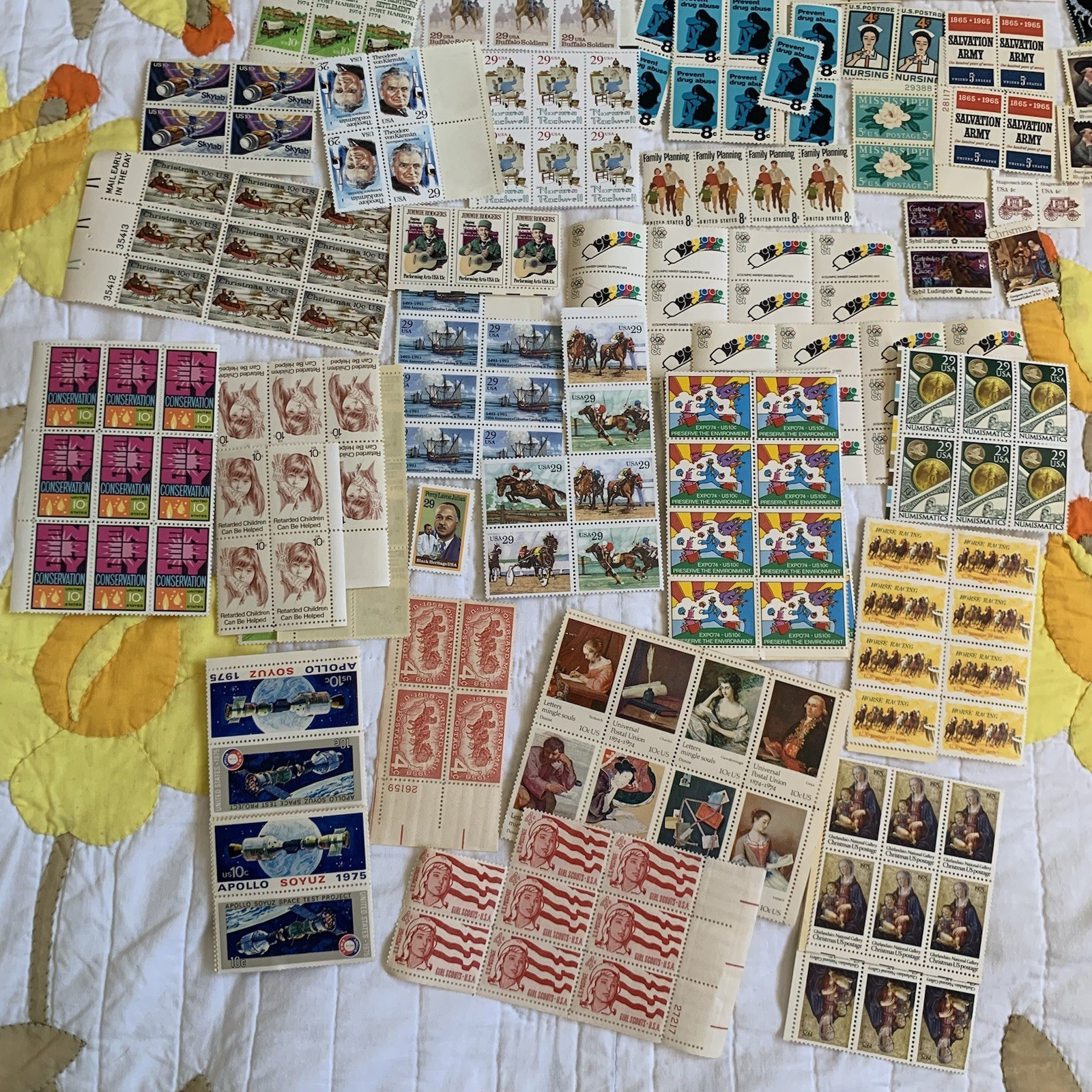 Vintage Pop Art Western Historical Floral Stamp Collection $80 Usable Postage