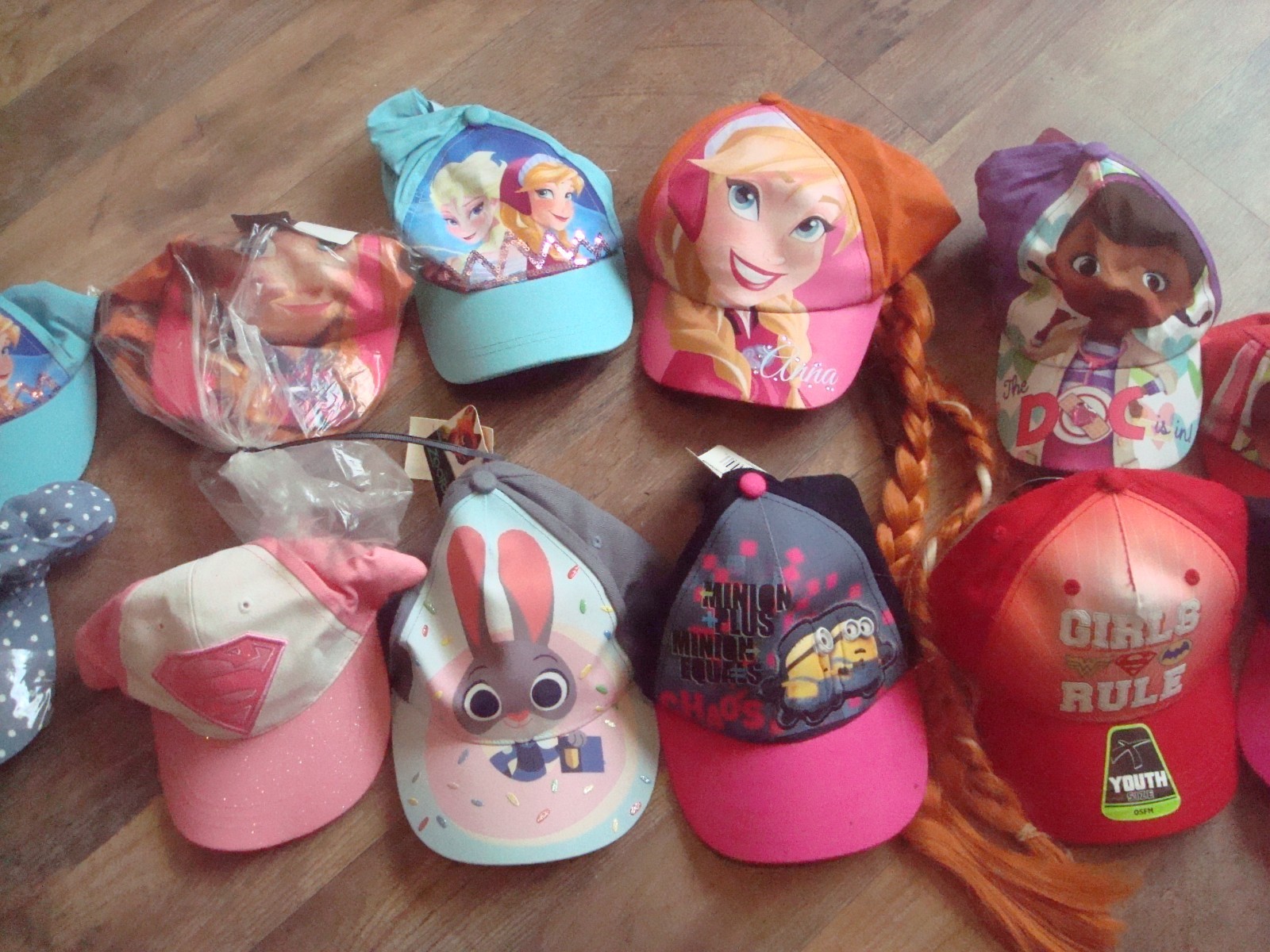 12HATS girls kids disney dc marvel WHOLESALE LOT HATS 00S Y2K VINTAGE