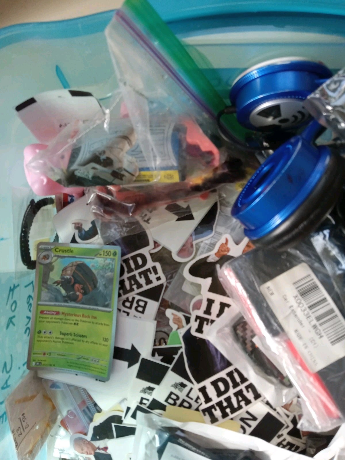 Lot Of Various Small Misc. Junk Drawer Items Box-6in X 6in X 6in SEE DESCRIPTION