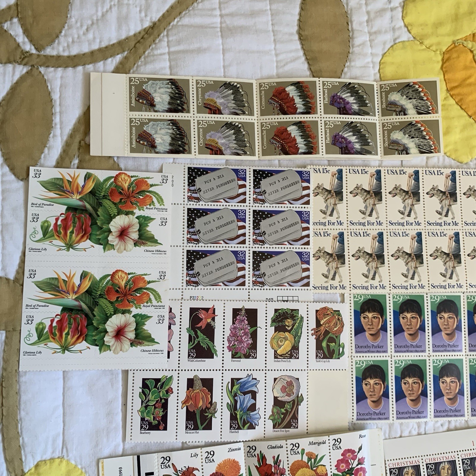 Vintage Pop Art Western Historical Floral Stamp Collection $80 Usable Postage