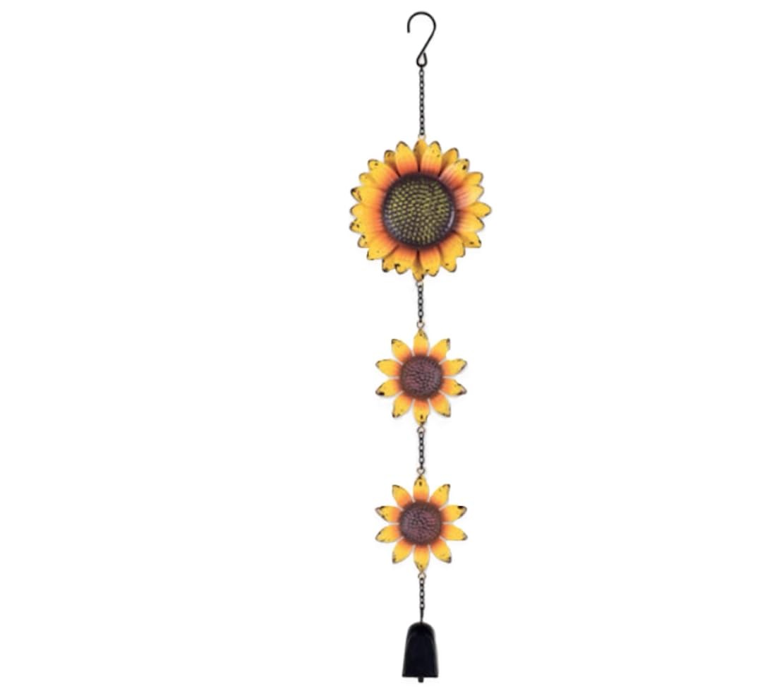 Sunset Vista Designs Rustic Metal Garden Dangler Cow Bell Jade Multicolor Charm