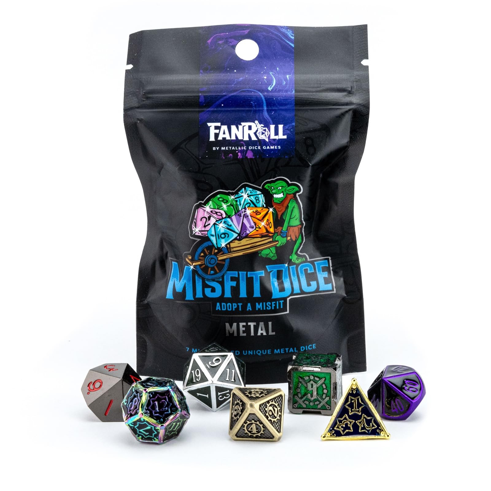 FanRoll Misfit Metals DND Dice Bag Role Playing Game Dice Accessories