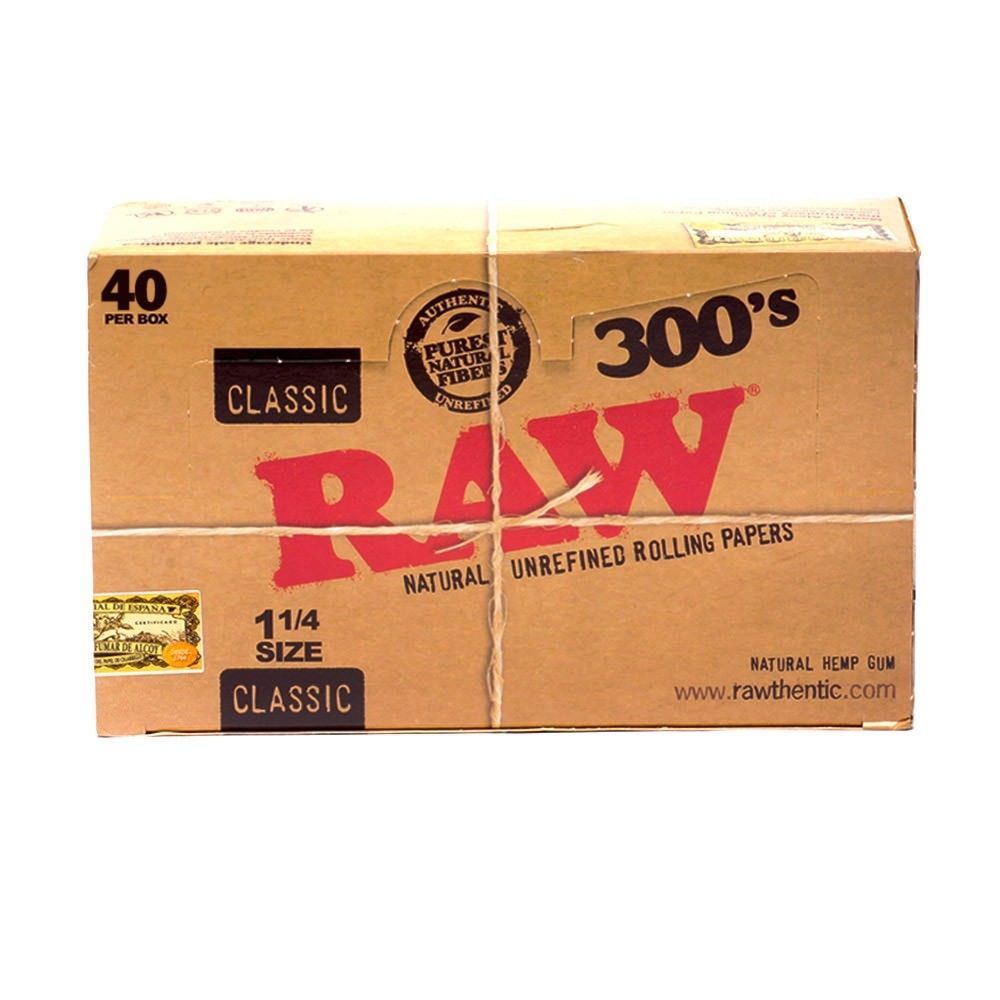RAW Classic 300s 1 1/4 Rolling Papers 5 PACKS – Natural Unrefined 300 1.25