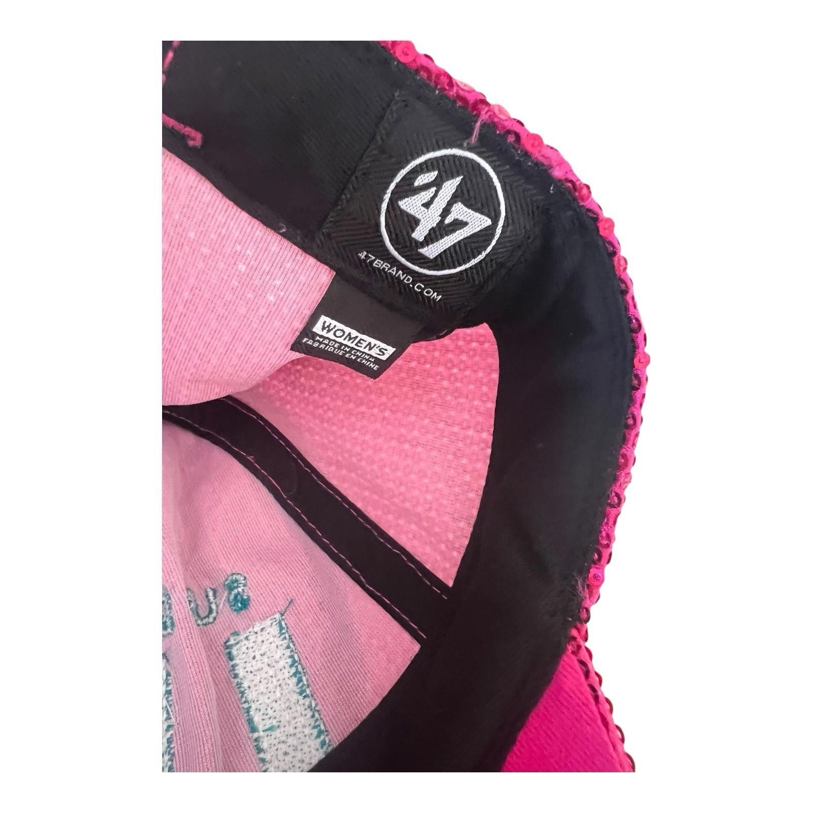 Super Bowl LIV Miami Pink Sequin Hat Women Adjustable Rare Statement Cap
