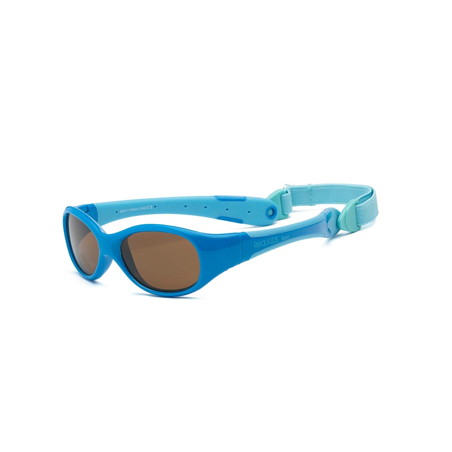 REAL SHADES Kids Sunglasses, Unbreakable, UV, Shatterproof, Adjustable, 4+, Blue