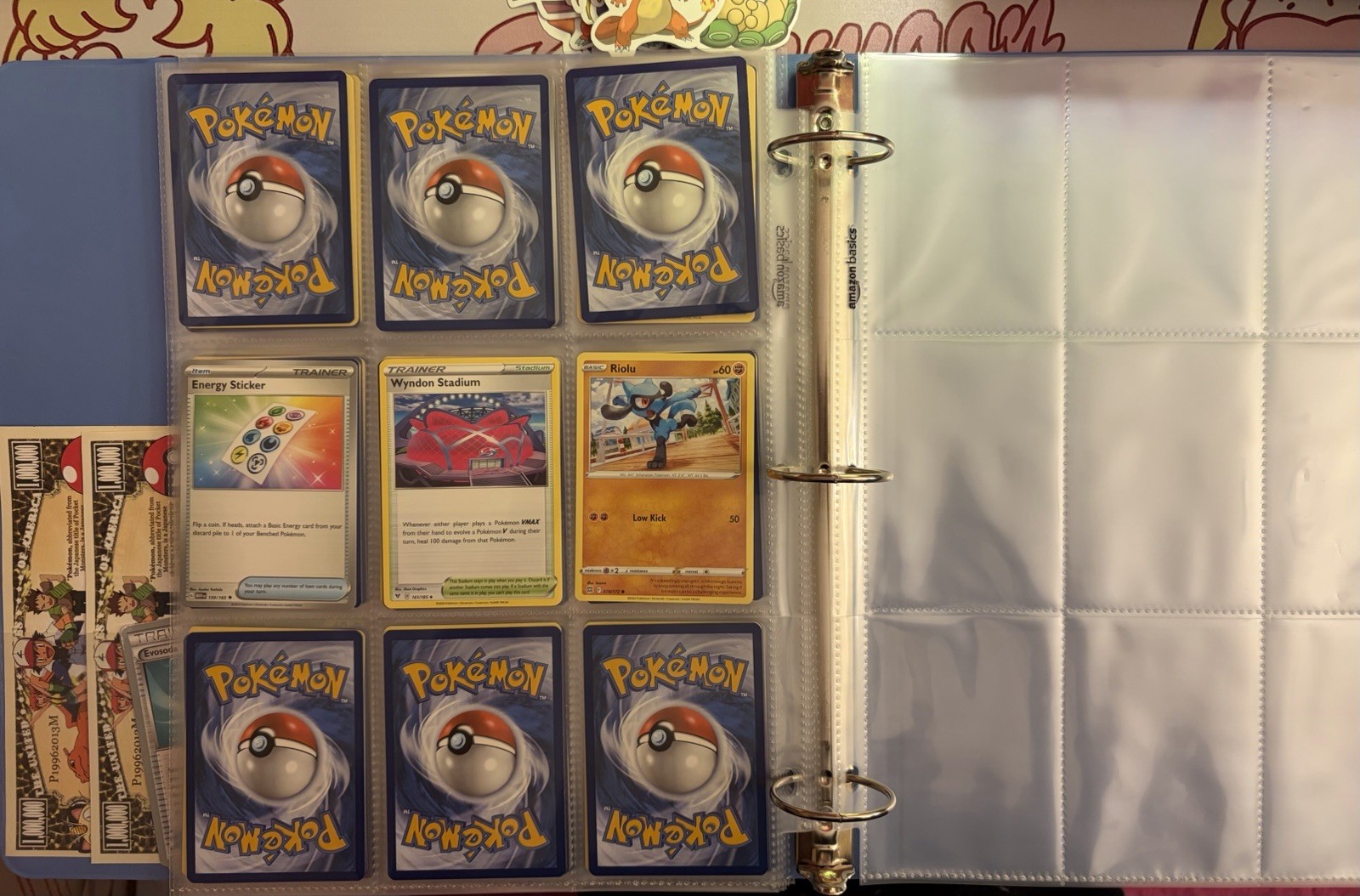 Binder W/Pokemon Cards&Stickers+extras
