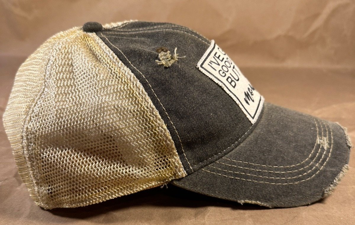 Vntg Life “I Got A Good Heart But This Mouth” Distressed Baseball Cap Unisex NEW