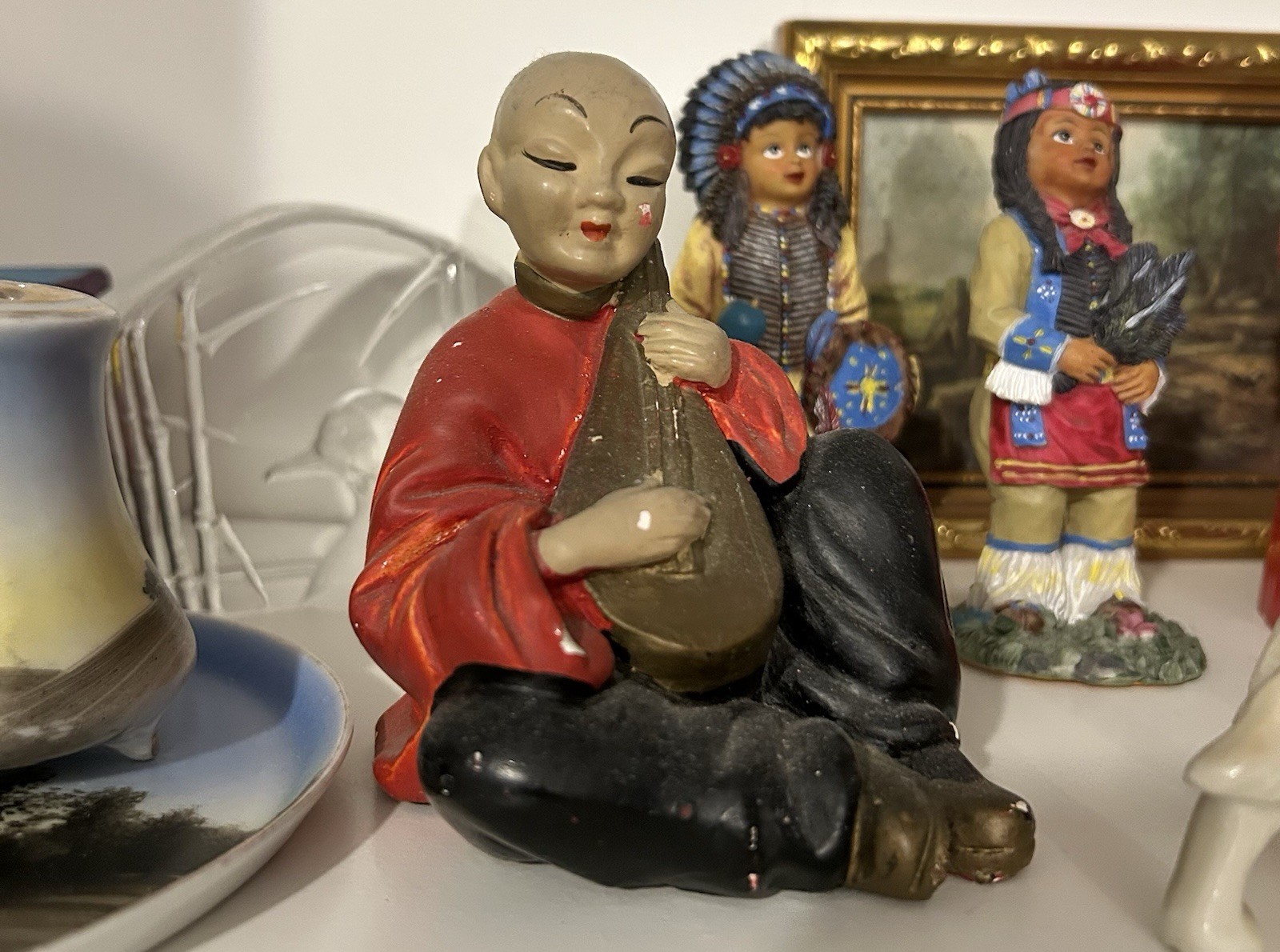 Antique VTG Junk Drawer Lot-Nippon-F&F-Pot Metal-Ephemera-LEFTON-Asian Figurine-