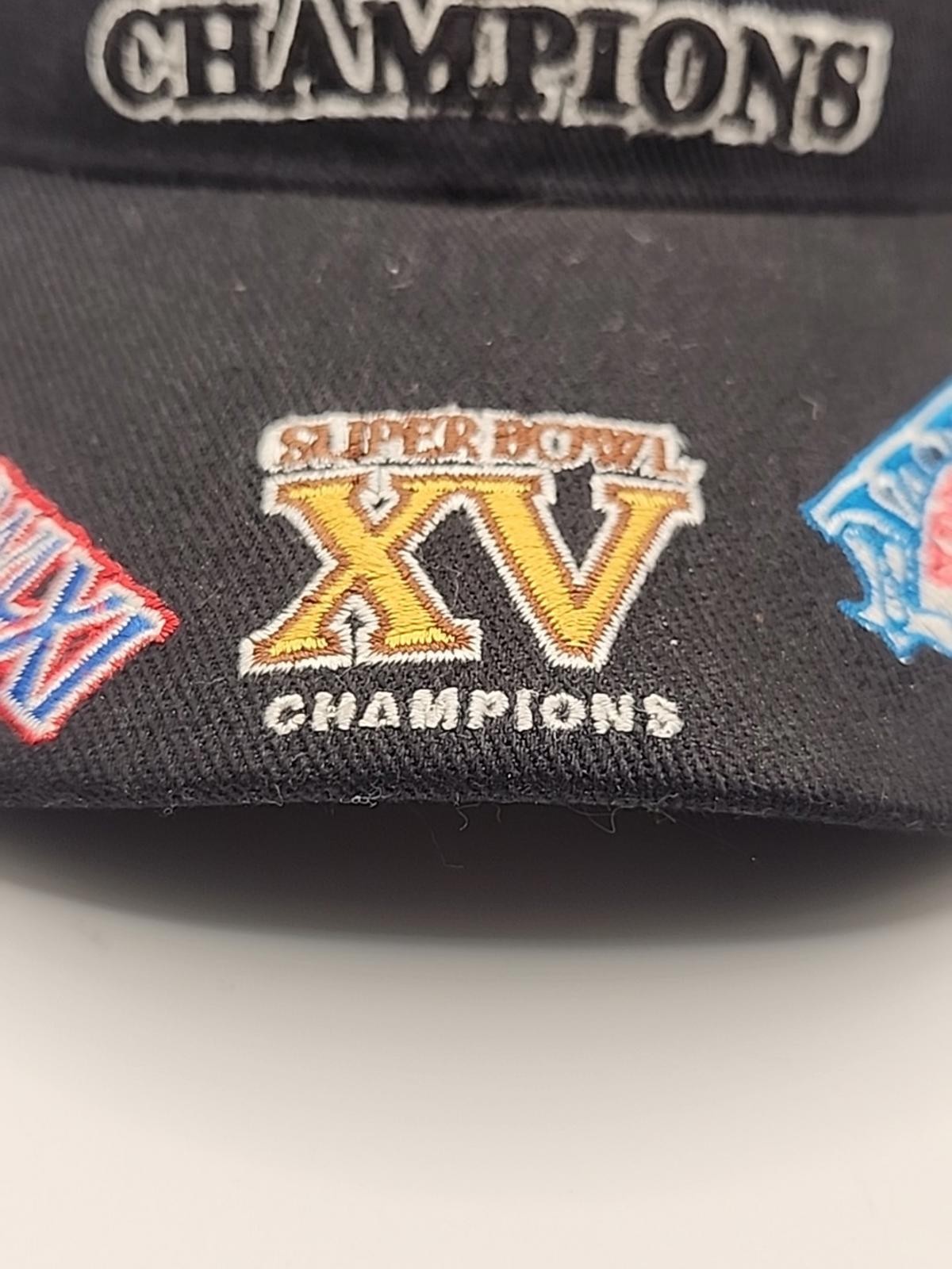 Vtg Oakland Raiders NFL Reebok 3X Super Bowl Champions Cap Hat Rare Faded