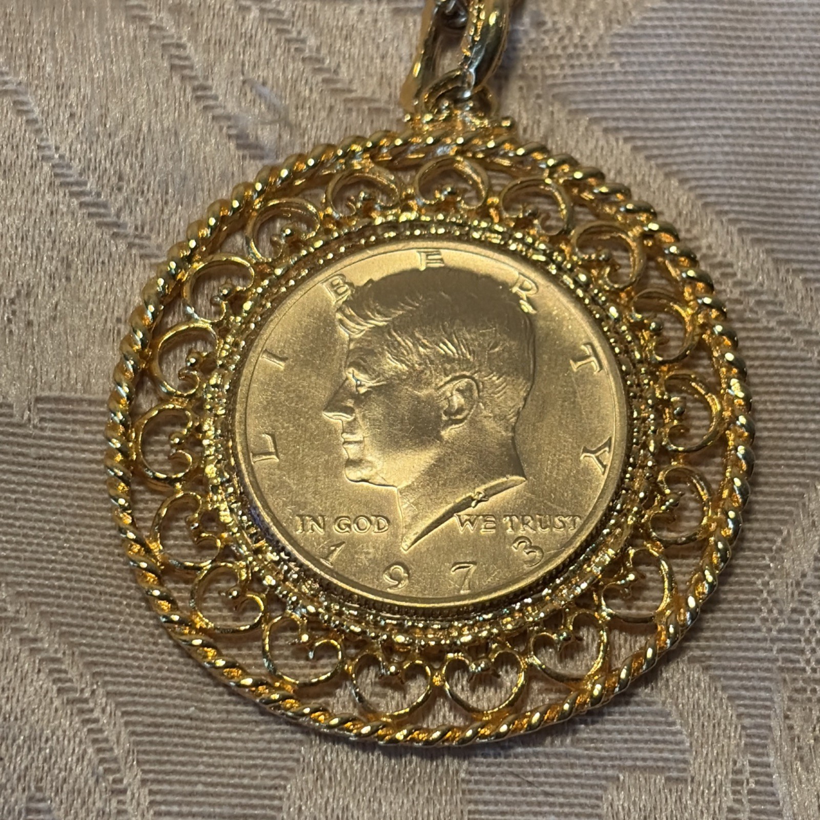 Vintage Coin Necklace Lot Men’s Jewelry Kennedy, Eisenhower Indian Head Coins 3