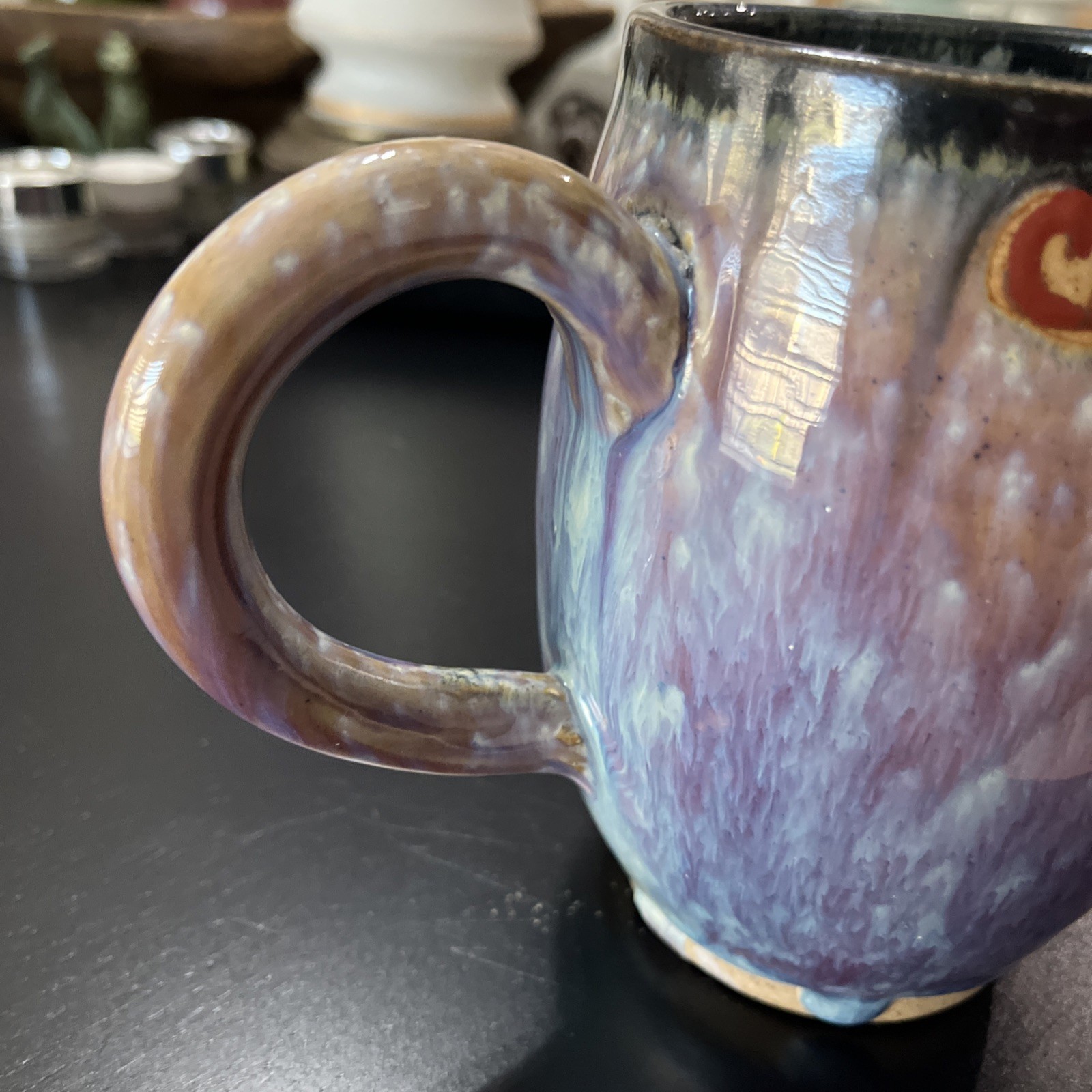 Vintage Tonala Cancun Mexican Mug Very Ornate Detailed Gorgeous Drip Glaze