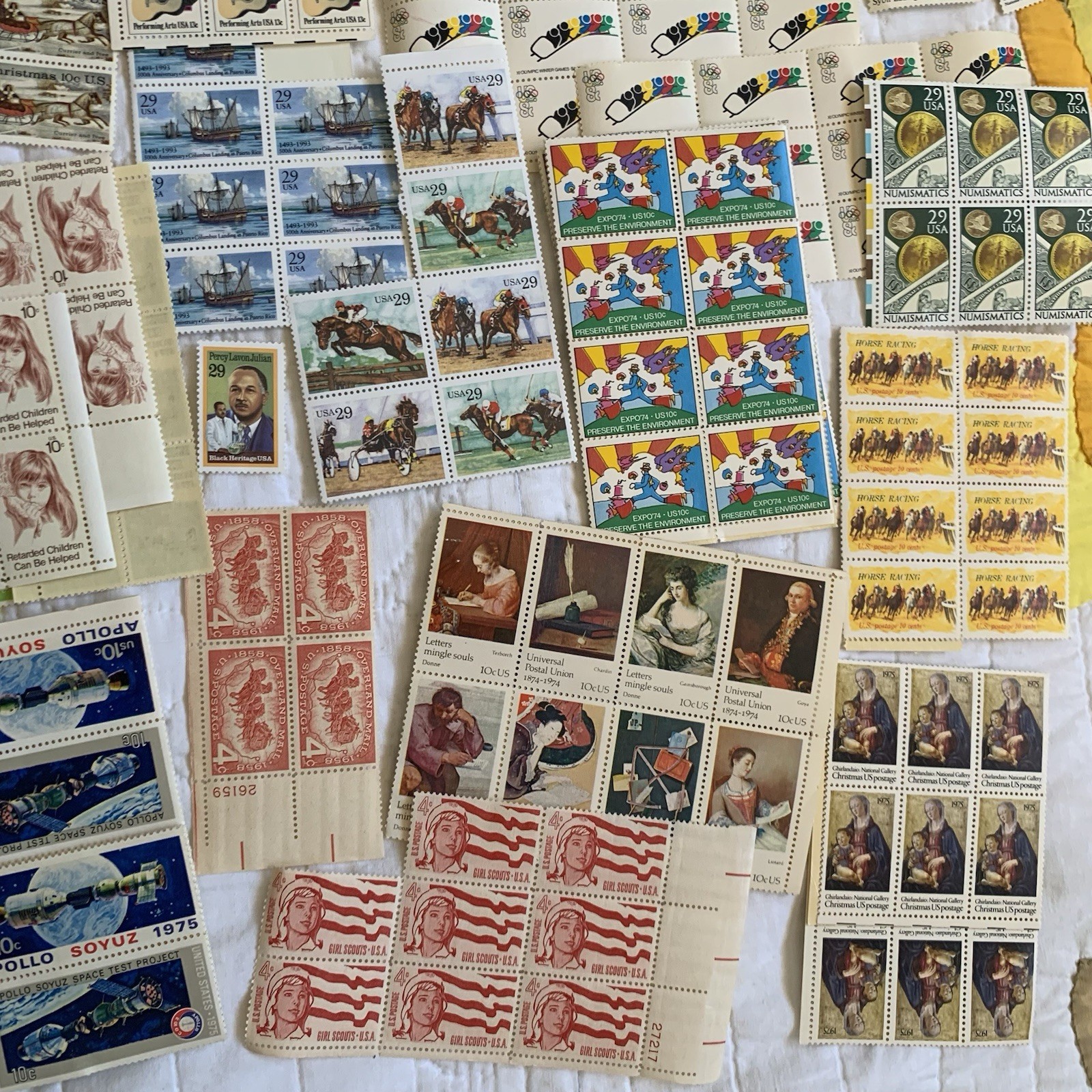 Vintage Pop Art Western Historical Floral Stamp Collection $80 Usable Postage