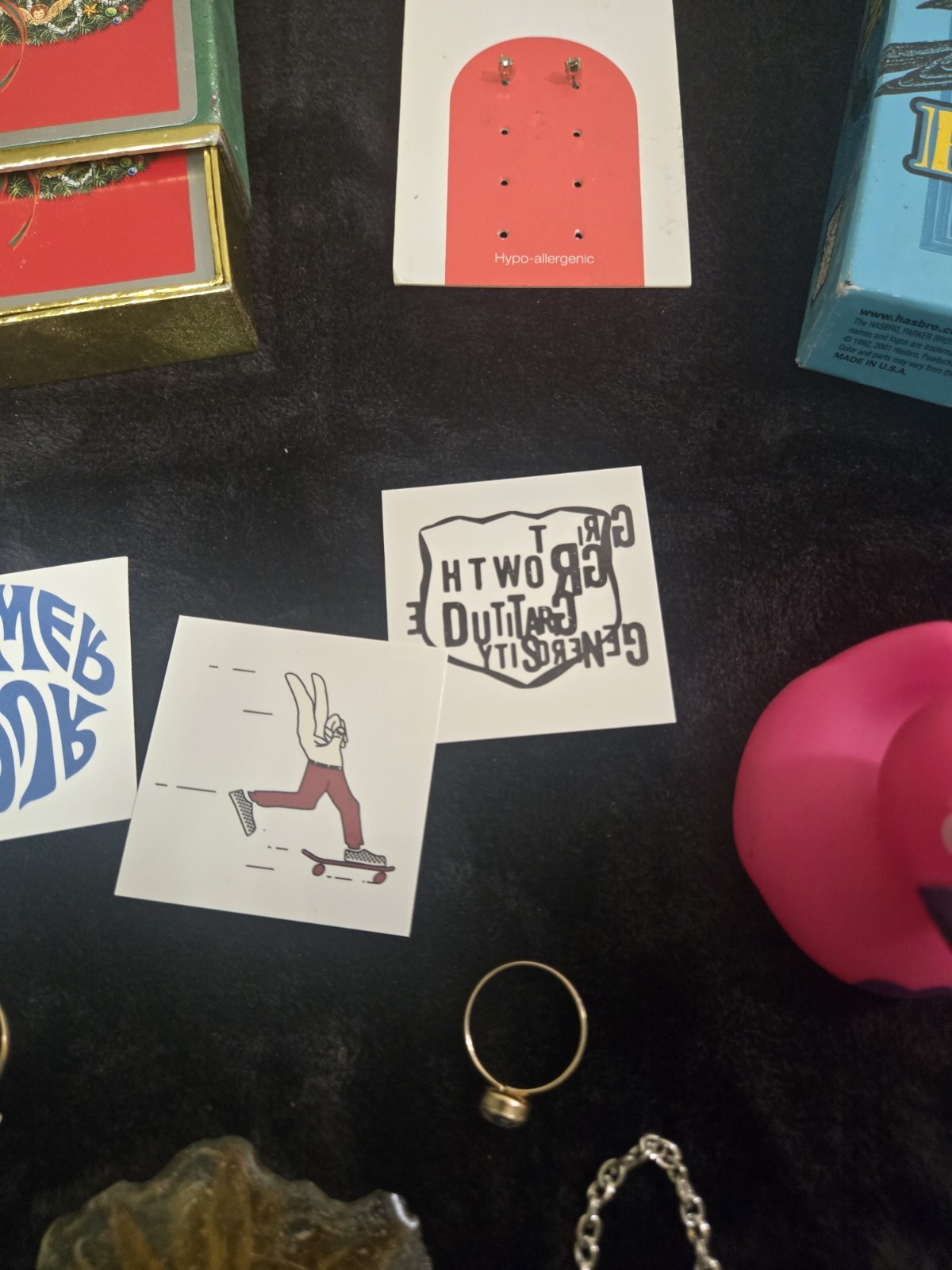 Eclectic Junk Drawer Mixed Lot Vintage Trinkets Cards Jewelry Curios UFO Random