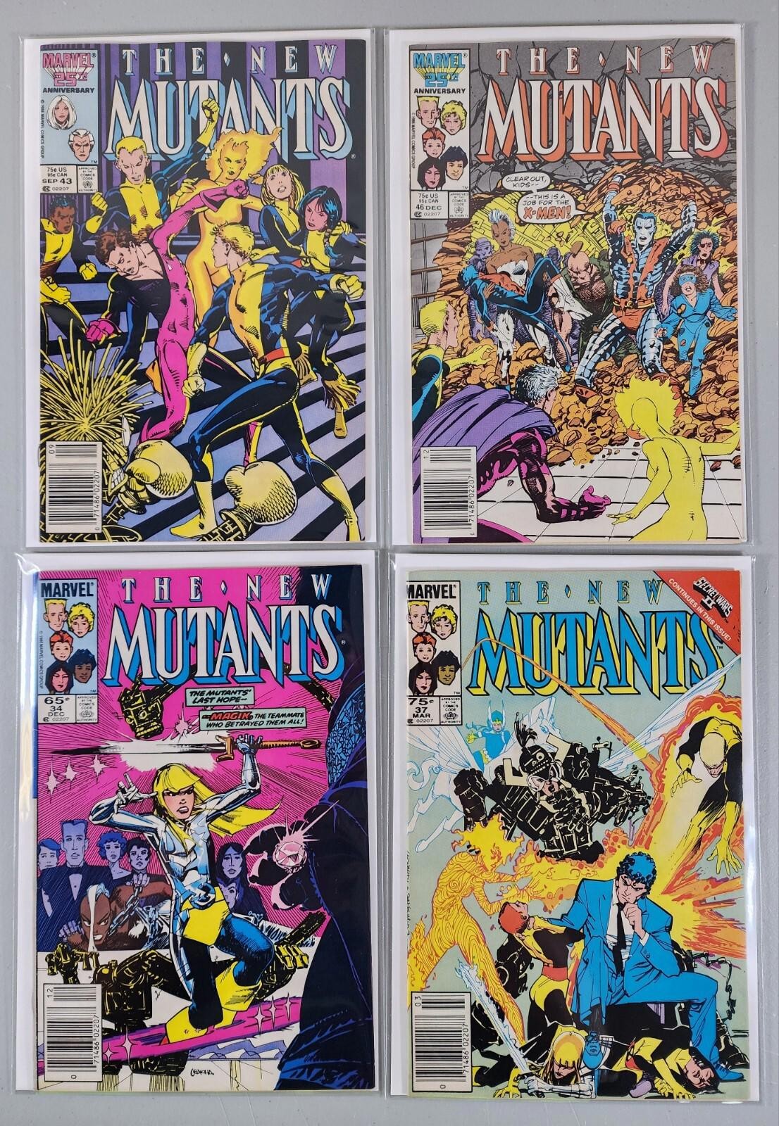 New Mutants #34 37 43 46 Newsstand Marvel 1985 Chris Claremont