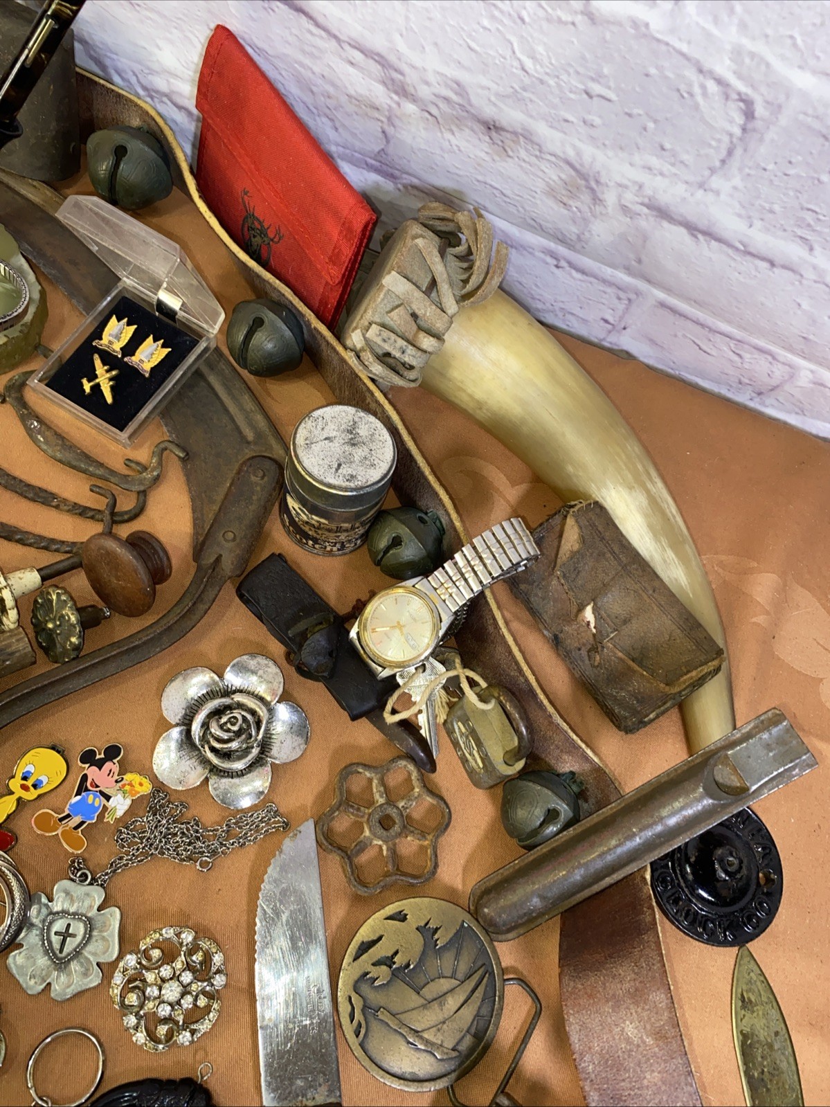 Vintage Junk Drawer Lot 1800’s 1900’s Sterling Silver WW1 Victorian