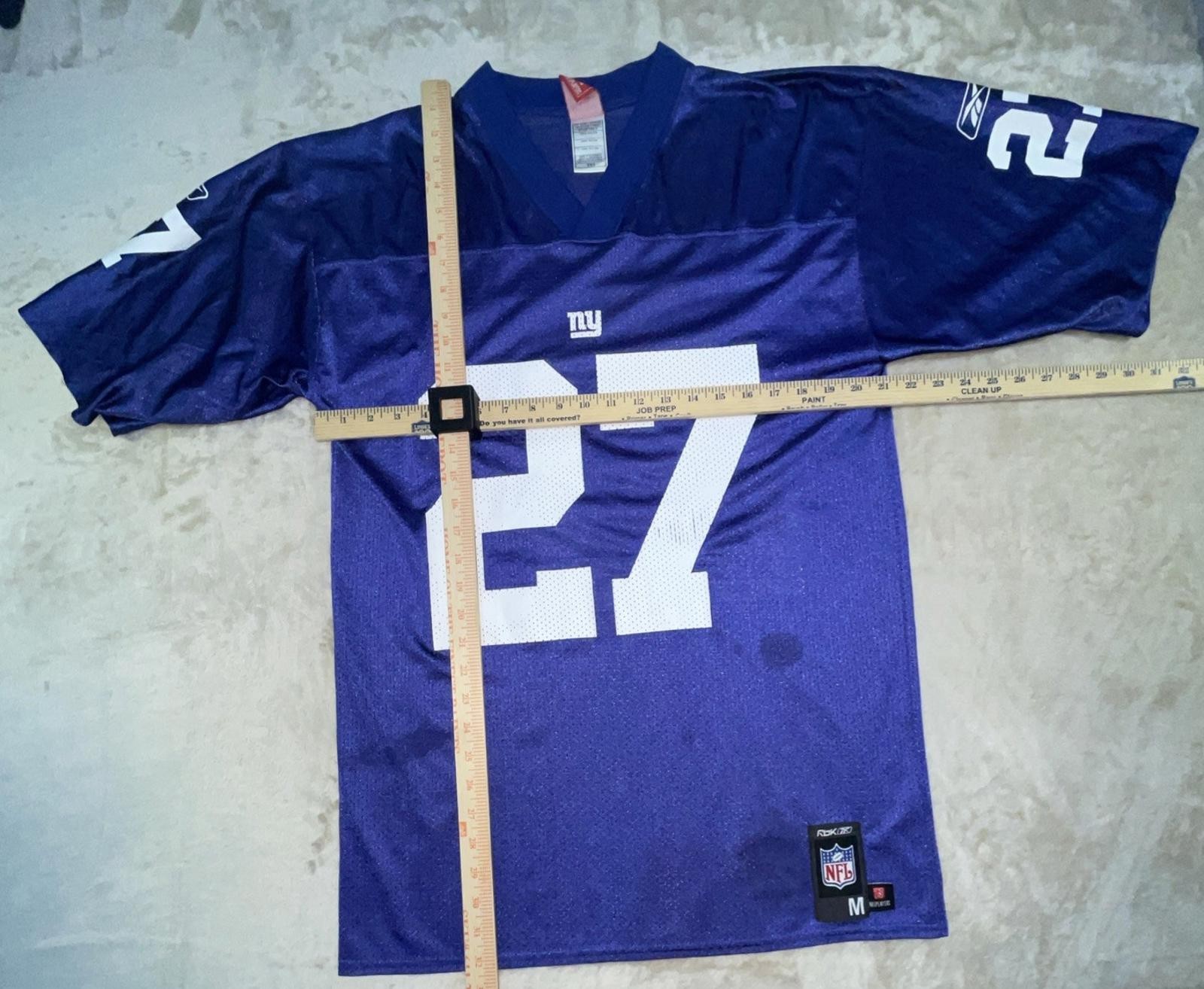 Vintage Reebok NFL New York Giants Brandon Jacobs #27 Size Medium *Flaw*