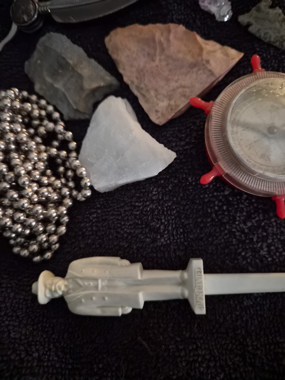Vintage Junk Drawer – Coins, Arrowheads, Fossils, Knives Compass, & Collectibles