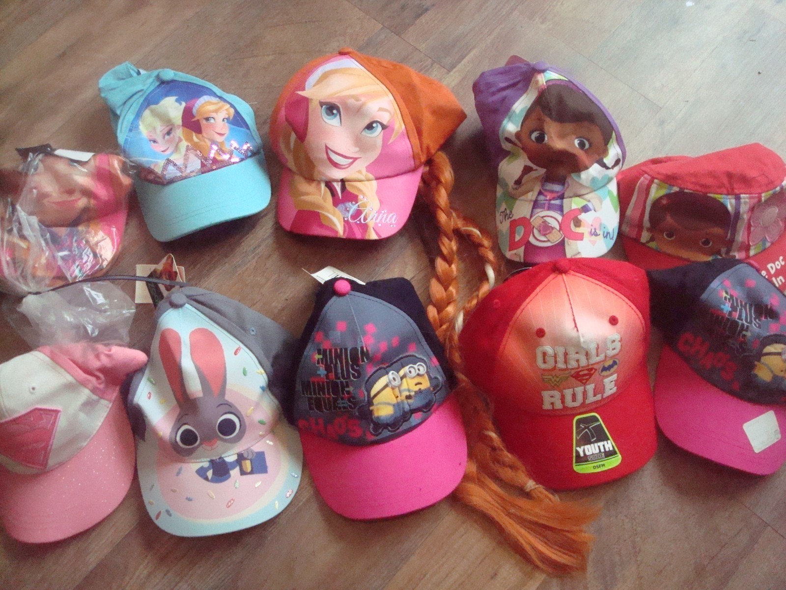 12HATS girls kids disney dc marvel WHOLESALE LOT HATS 00S Y2K VINTAGE