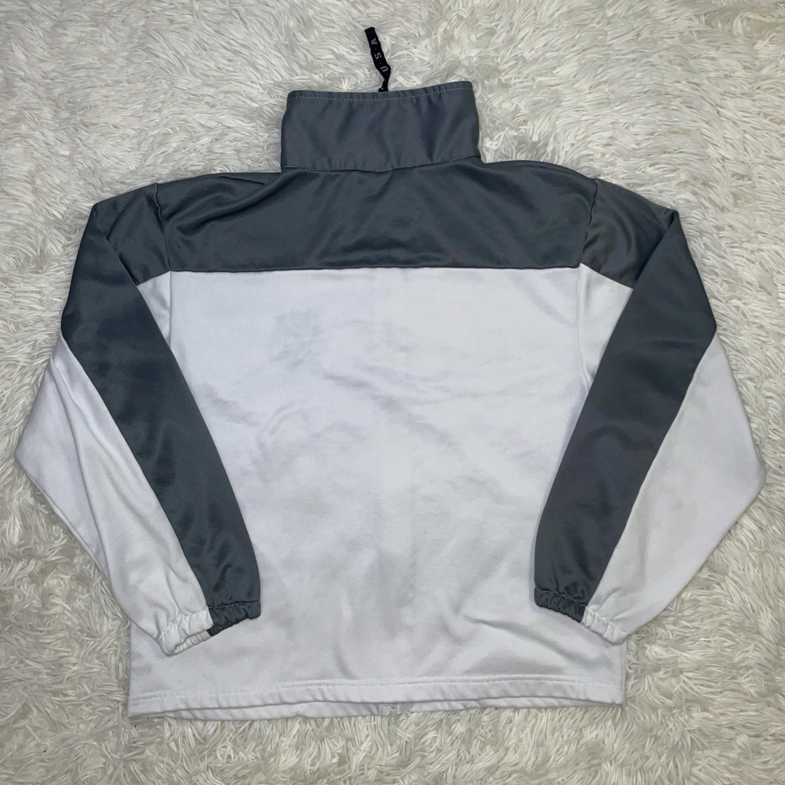 VTG United States Olympic Committee Full Zip Jacket M Unisex White Gray USA MADE