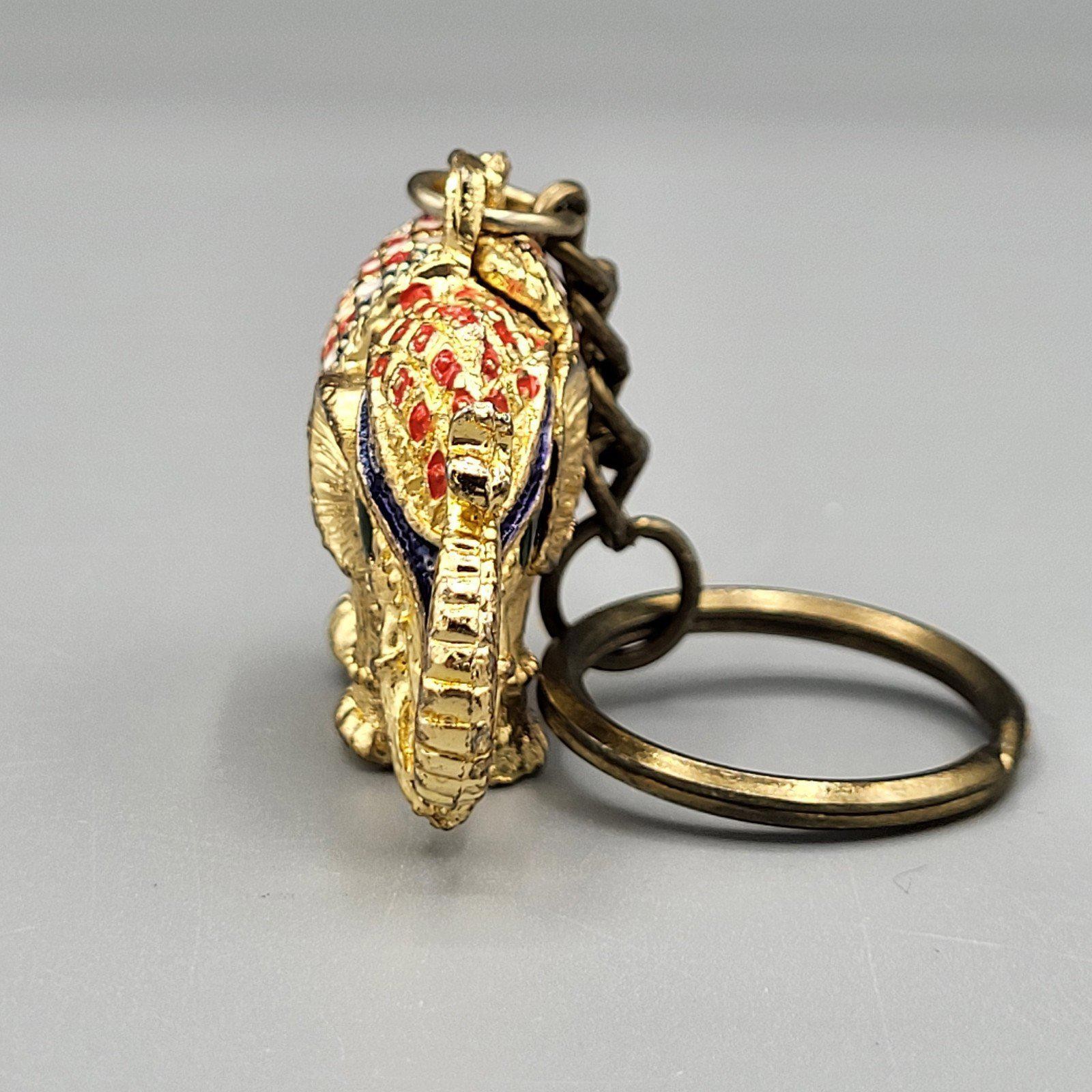 Elephant Keychain Bangkok Thailand Secret Compartment Hiding Stash Gold jeweled