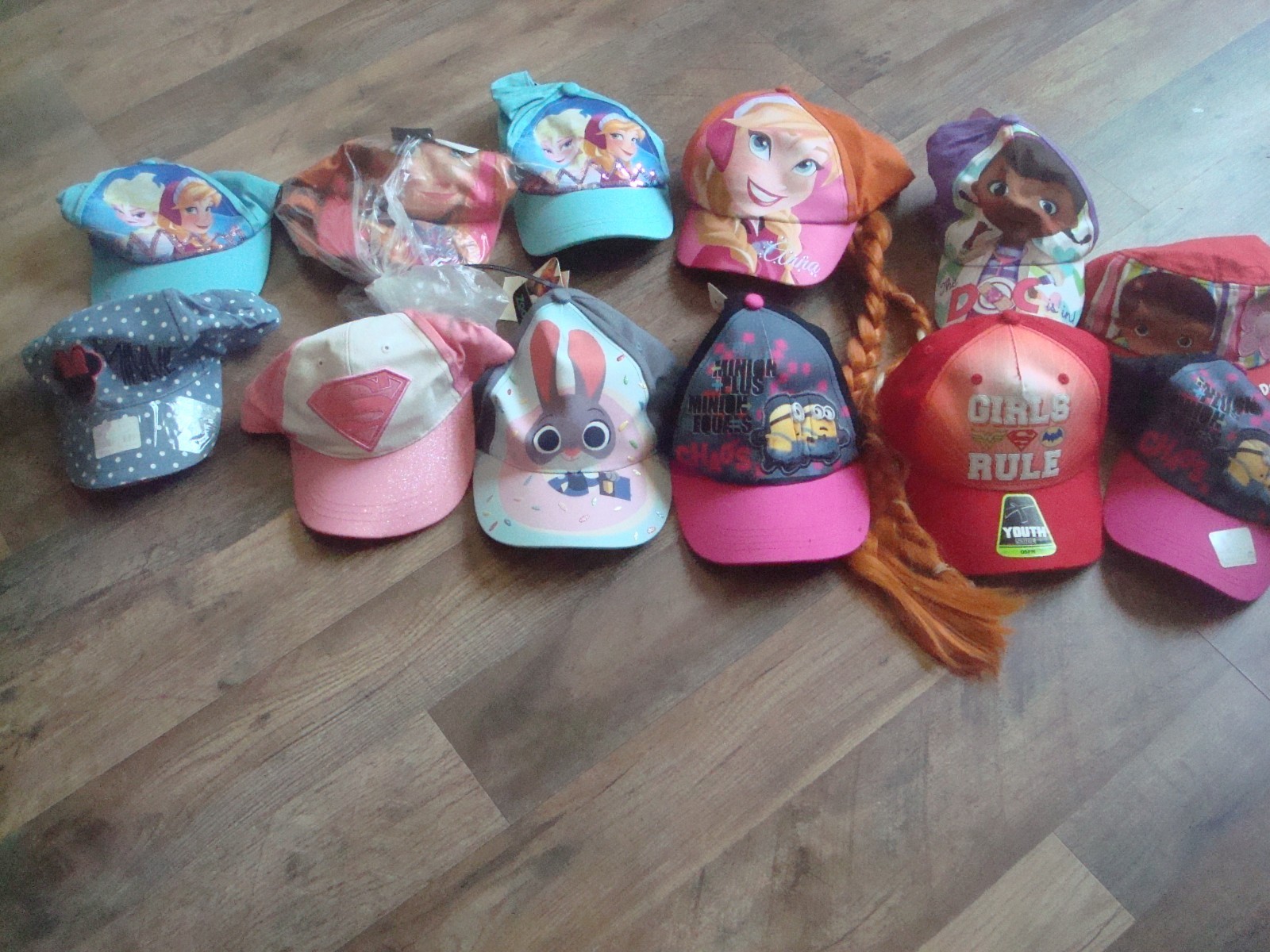 12HATS girls kids disney dc marvel WHOLESALE LOT HATS 00S Y2K VINTAGE
