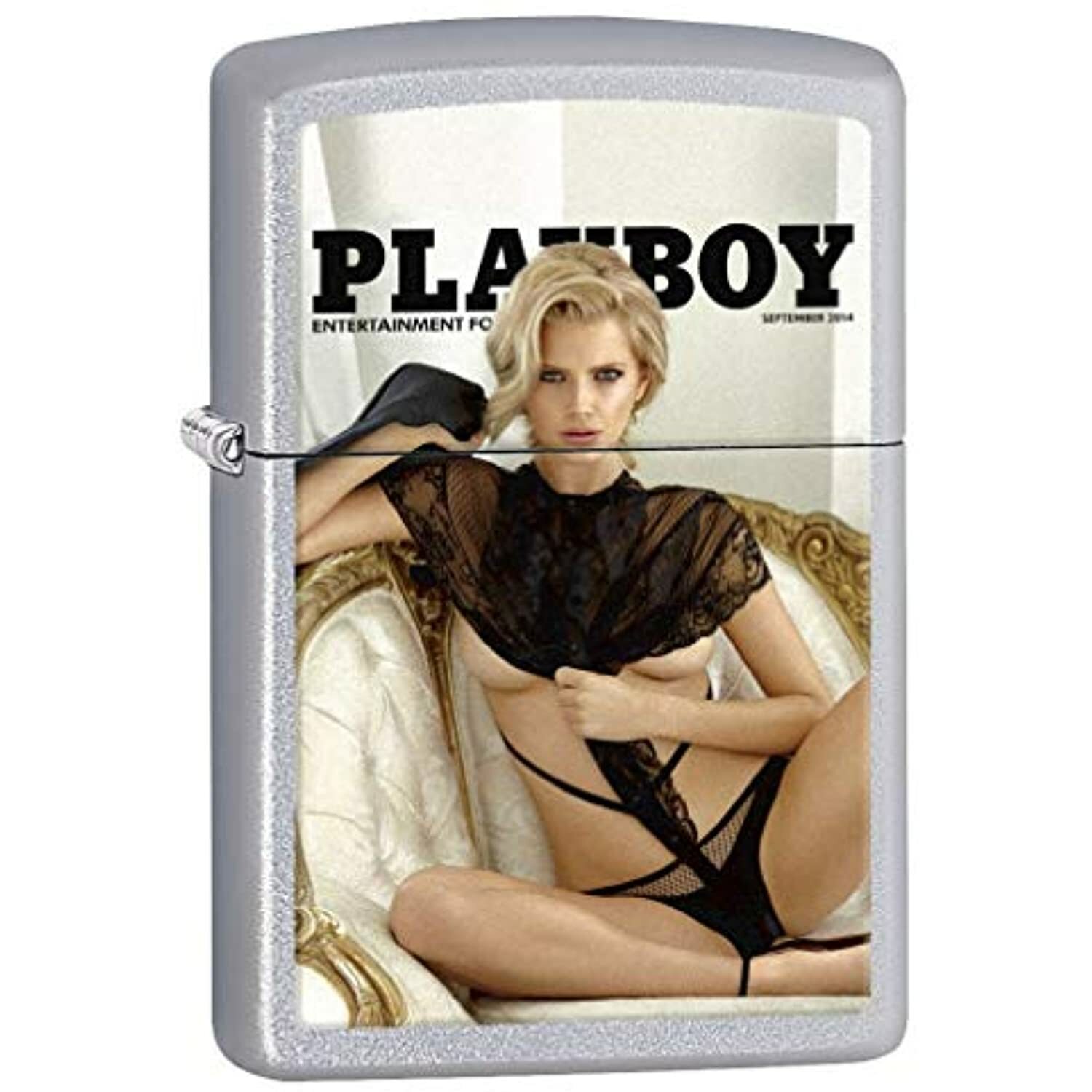 Zippo Lighter: Playboy Cover September 2014 – Satin Chrome 77979