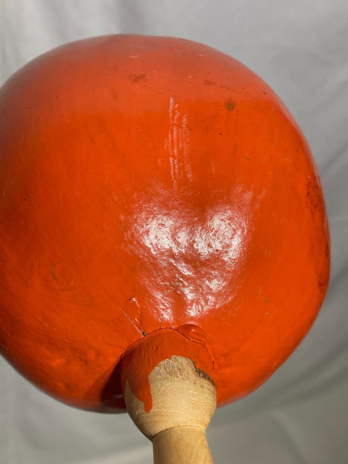 Vntg Maracas Wooden Hand Shaker Instrument Green Orange. Lot of 2. Mexico
