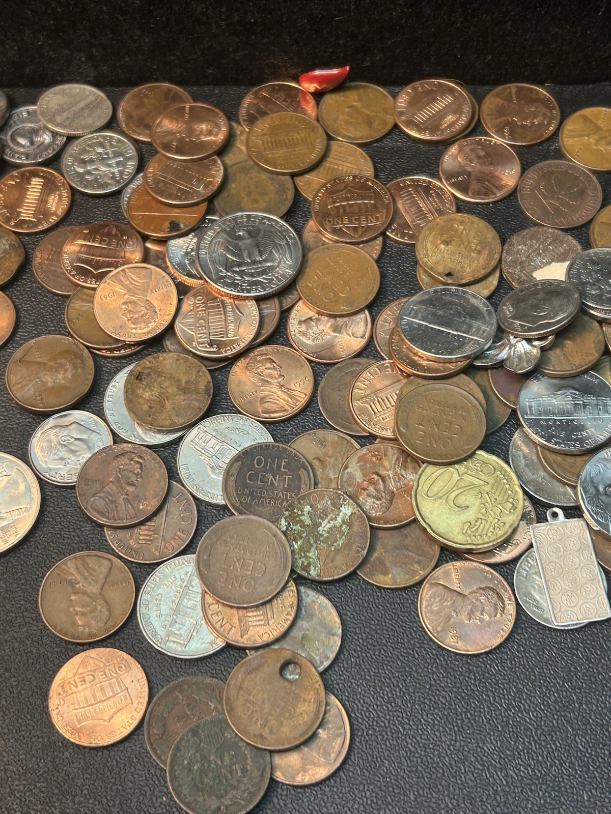 Tin Bank Full Of Coins, Sterling, Stamps, Collectibles Mercury Dimes, Indian 1C