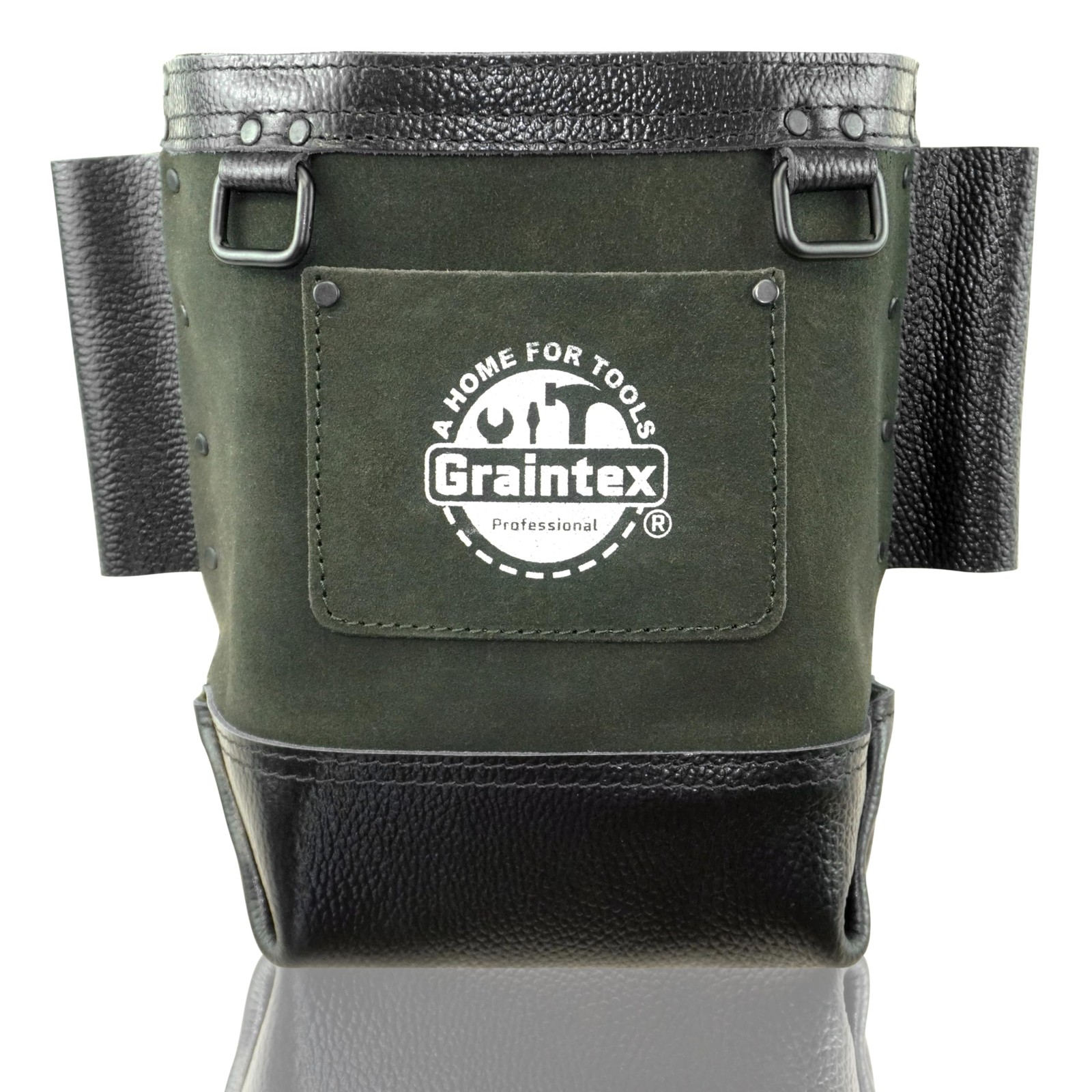 Graintex SB8098 Nut & Bolt Bag, Hunter Green Suede Leather, Heavy-Duty Tool Bag