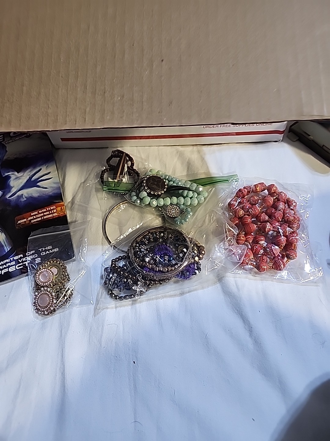 Junk Drawer Lot 2 Random Games Jewelry Movie Books ECT Not All Junk Vintage Now