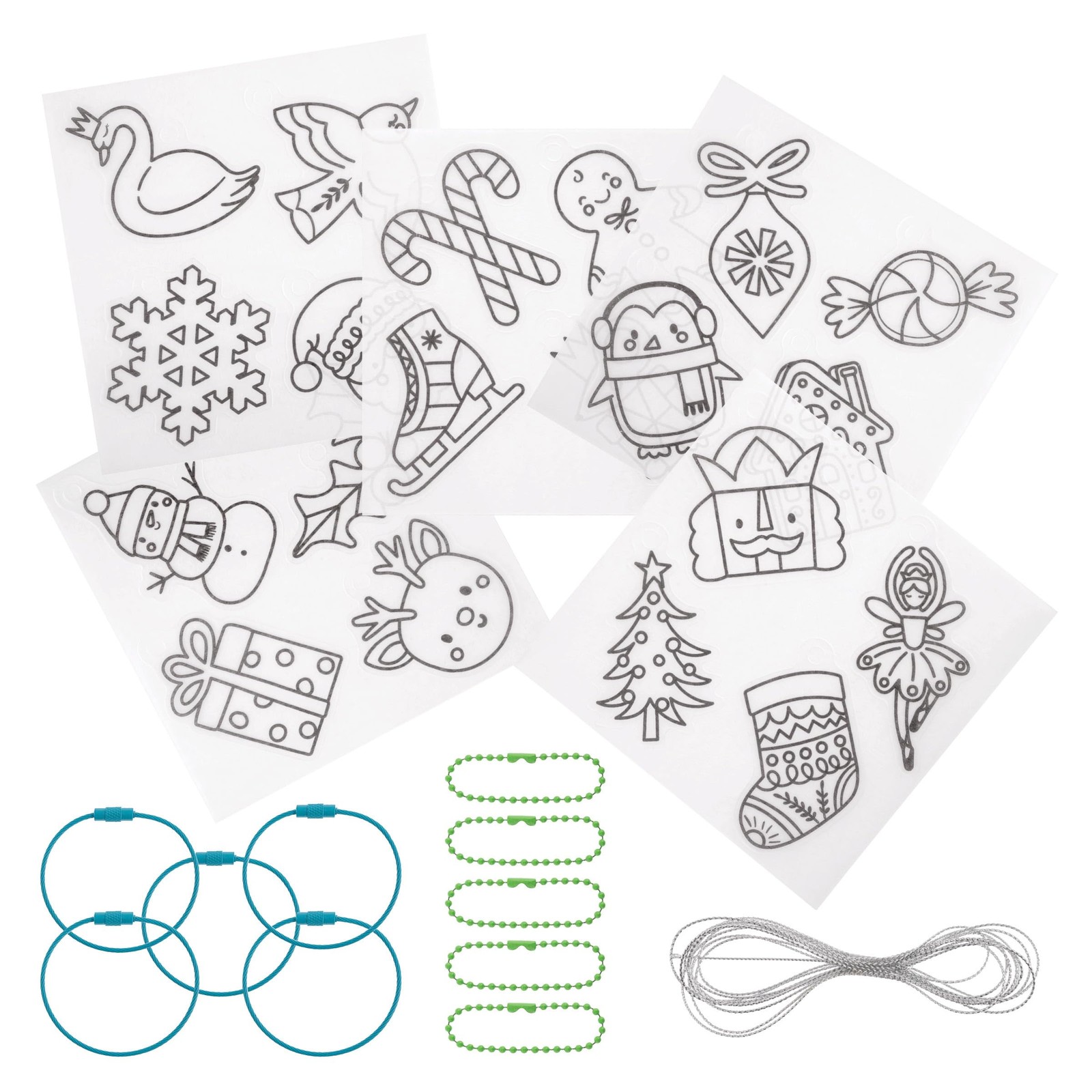 Stephen Joseph DIY Shrinking Art Kit 20 Piece Winter Wonderland Charms Craft Set