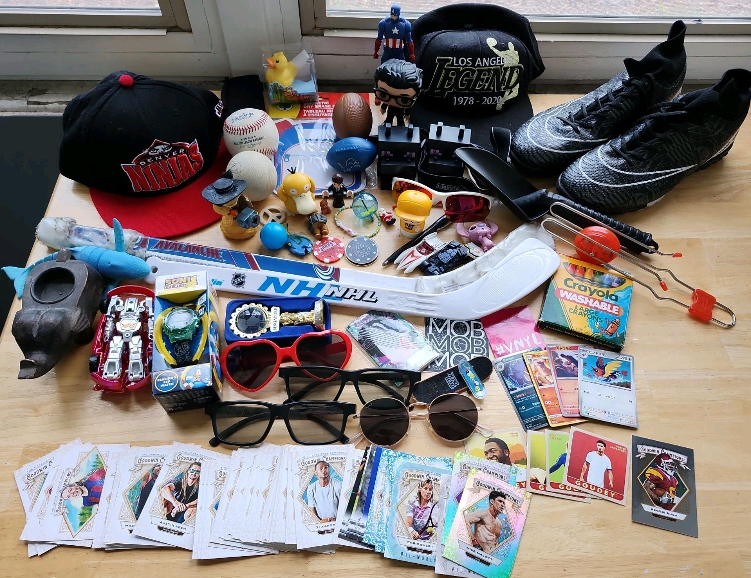 Junk Drawer Lot Sport Ball Watch Toys Hat Card Hockey Sticks Collection Colorado