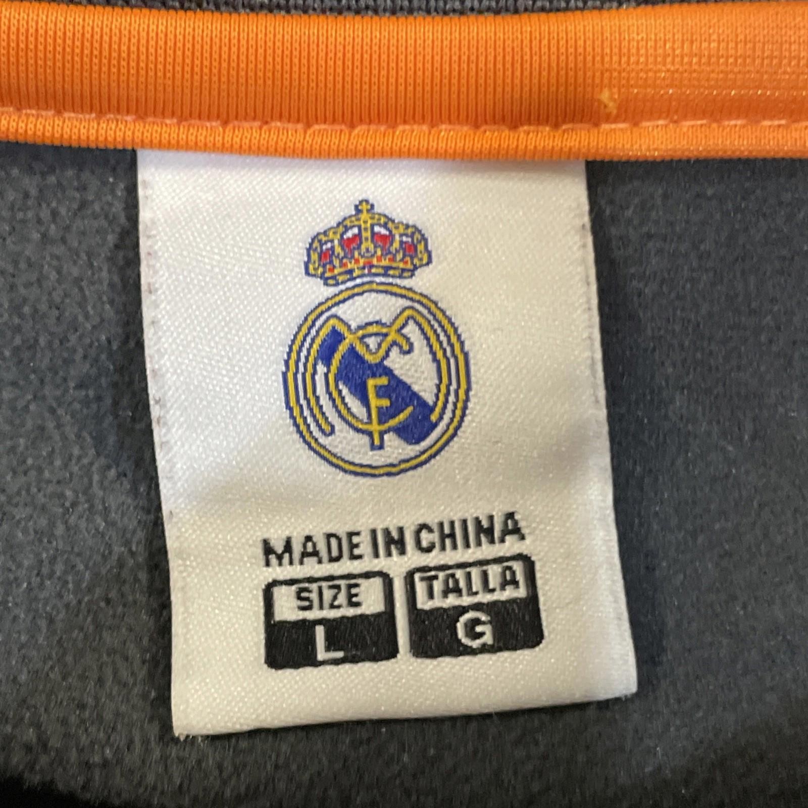 Real Madrid Track Jacket Top Black & Orange Men’s Size Large Excellent Cond.
